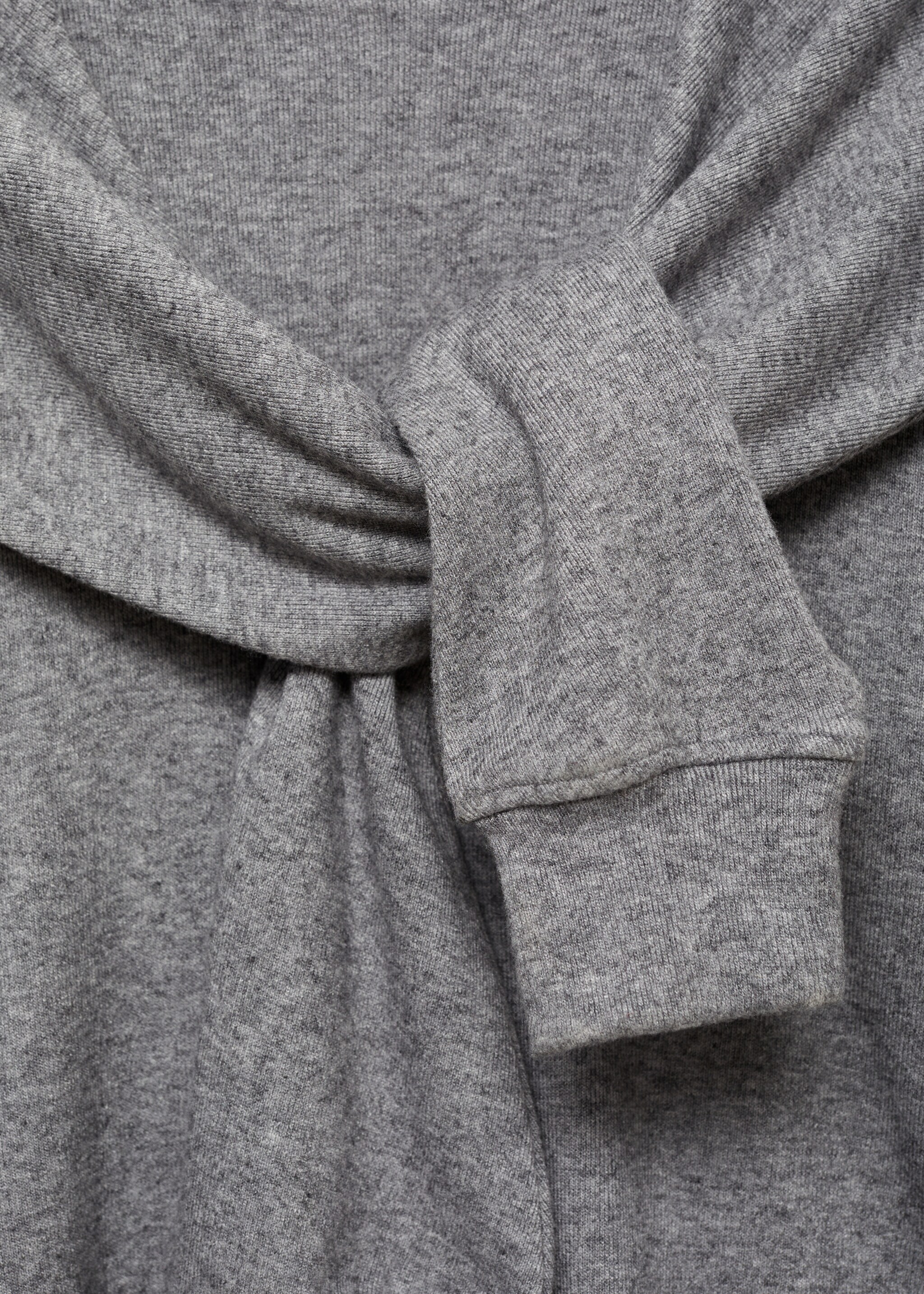 Sweatshirt with decorative sleeve - Details of the article 8, Grey. Ref: 87050636-00.