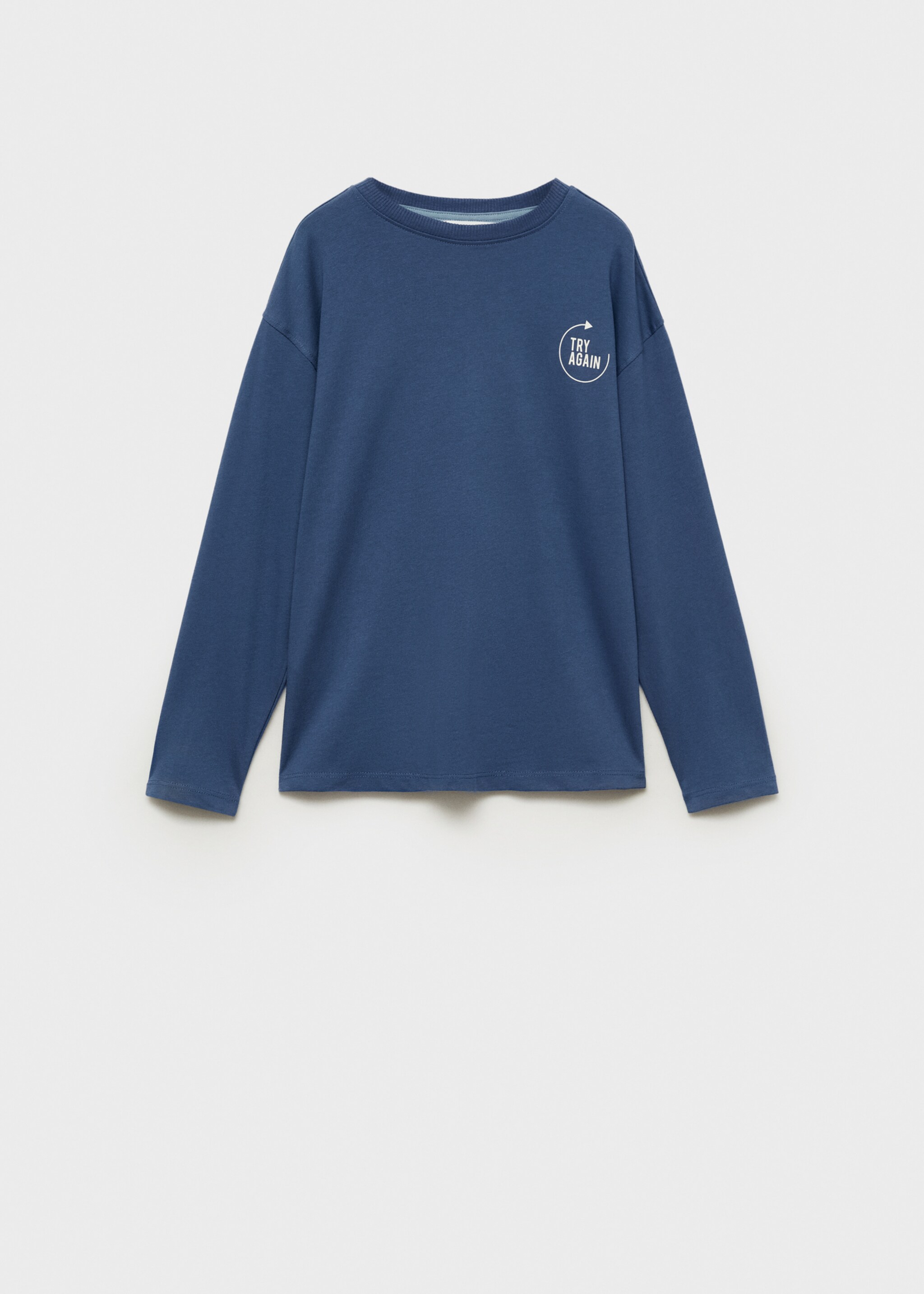 Message cotton T-shirt - Article without model, Blue. Ref: 87050637-00.