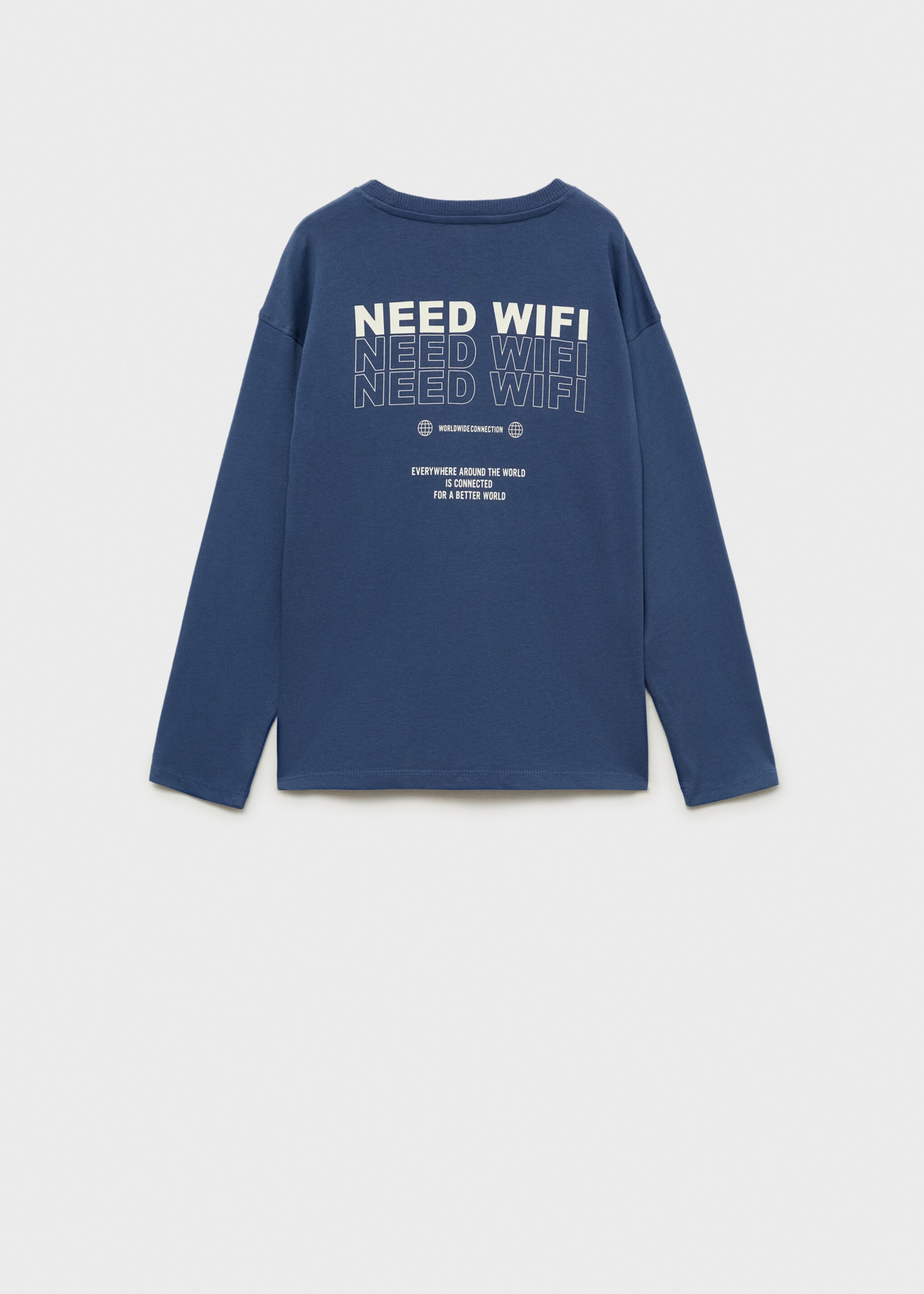 Message cotton T-shirt - Reverse of the article, Blue. Ref: 87050637-00.