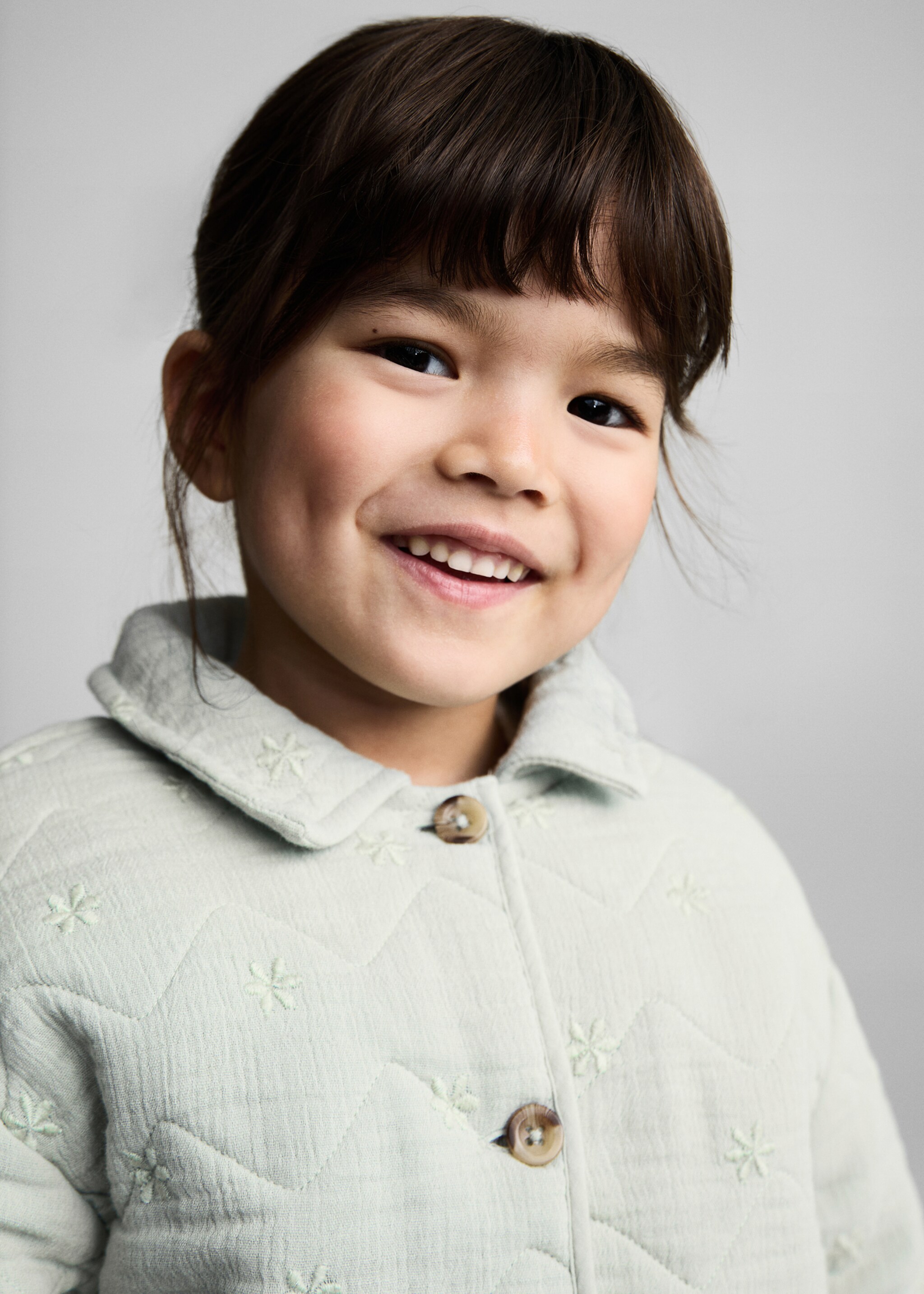 Cotton quilted jacket - Details of the article 1, Pastel Green. Ref: 87050638-00.