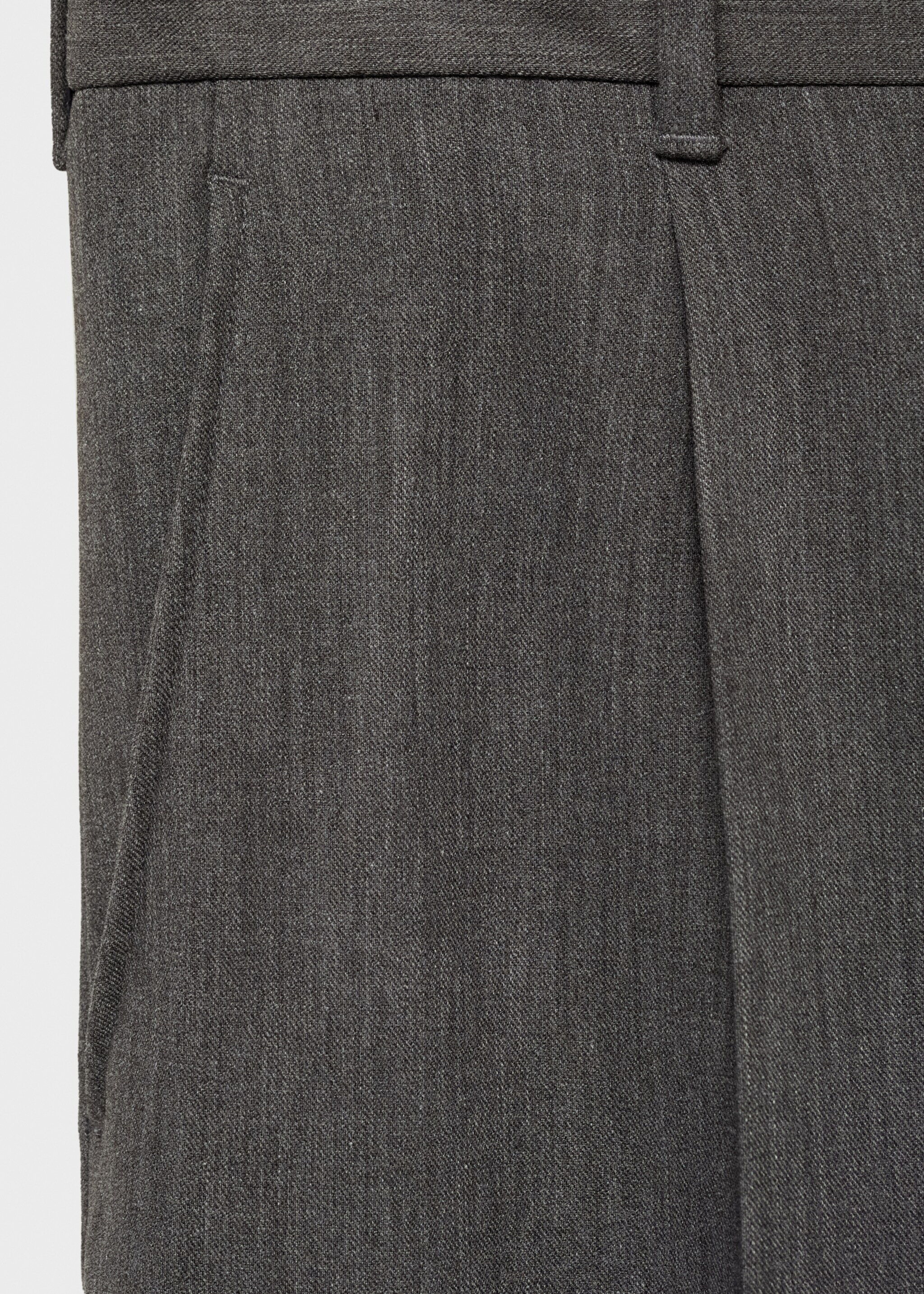 Straight-fit pleated trousers - Details of the article 0, Grey. Ref: 87050640-00.