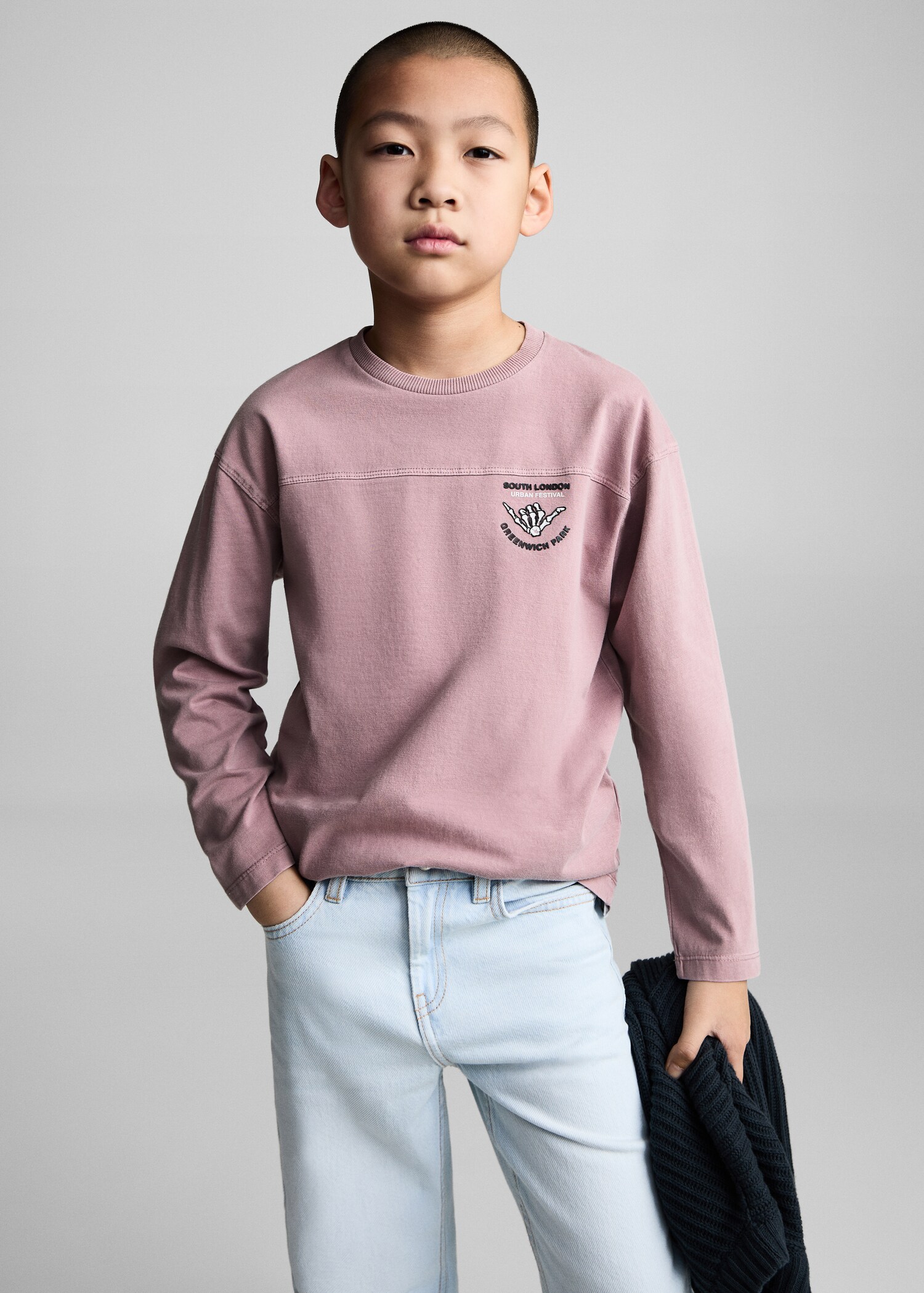 Washed-effect cotton t-shirt - Medium plane