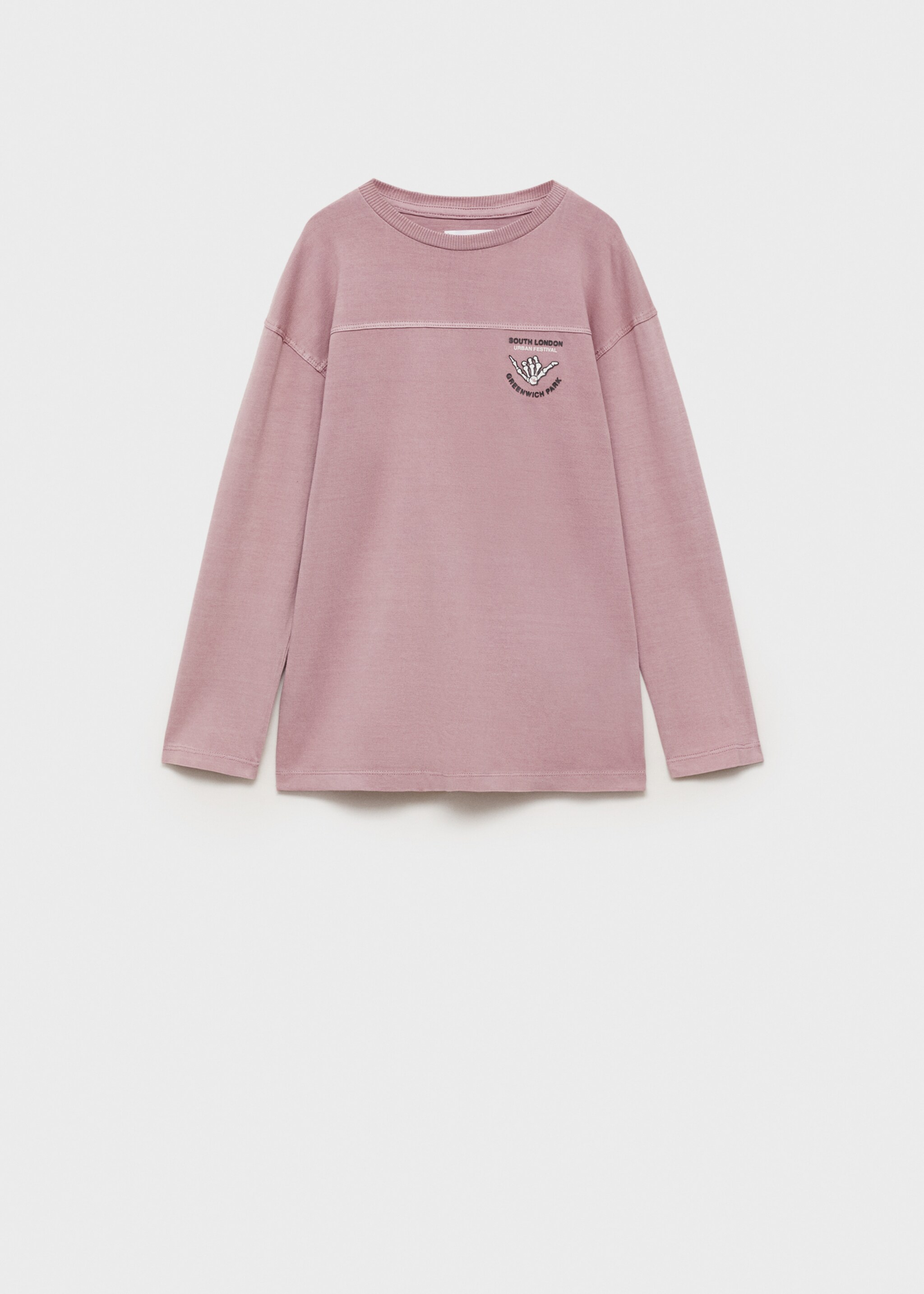 Katoenen T-shirt met verwassen effect - Artikel zonder model, Licht/Pastelpaars. Ref: 87050642-00.