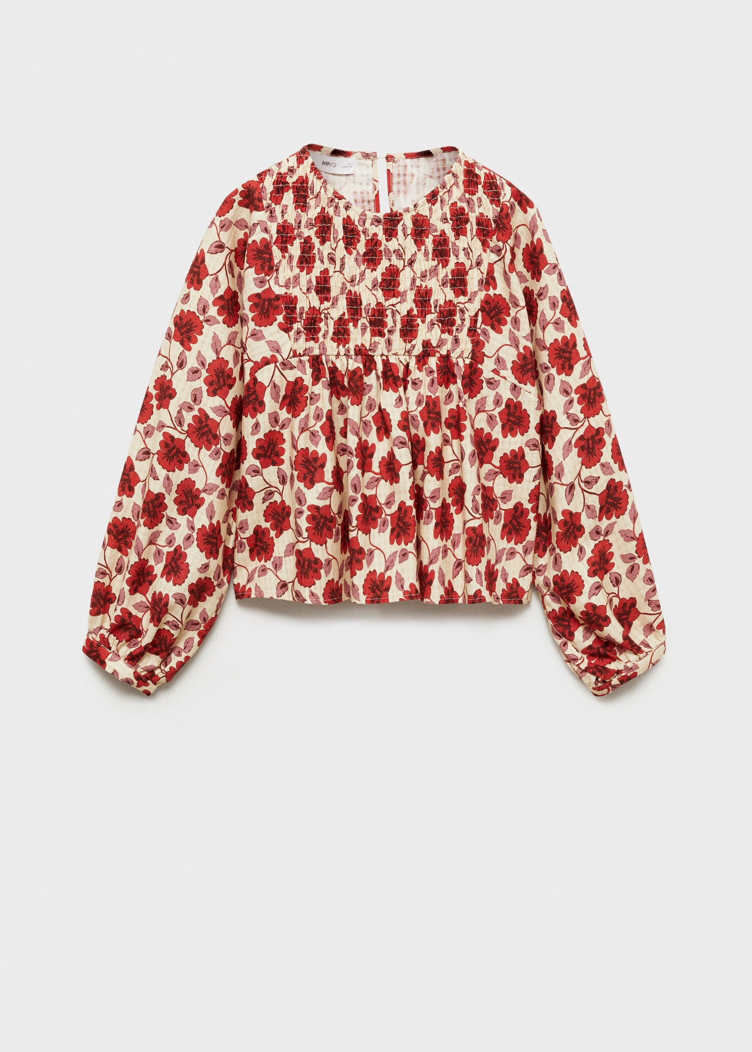 Baumwollbluse mit Blumenmuster - Artikel ohne Model