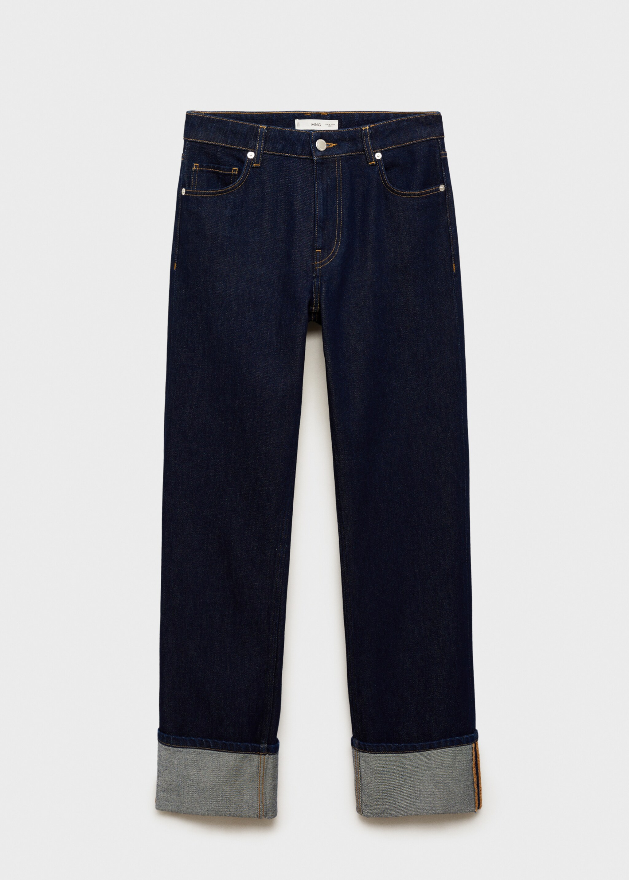 Rinse-wash jeans with cuffs - Article without model, Open Blue. Ref: 87050650-00.