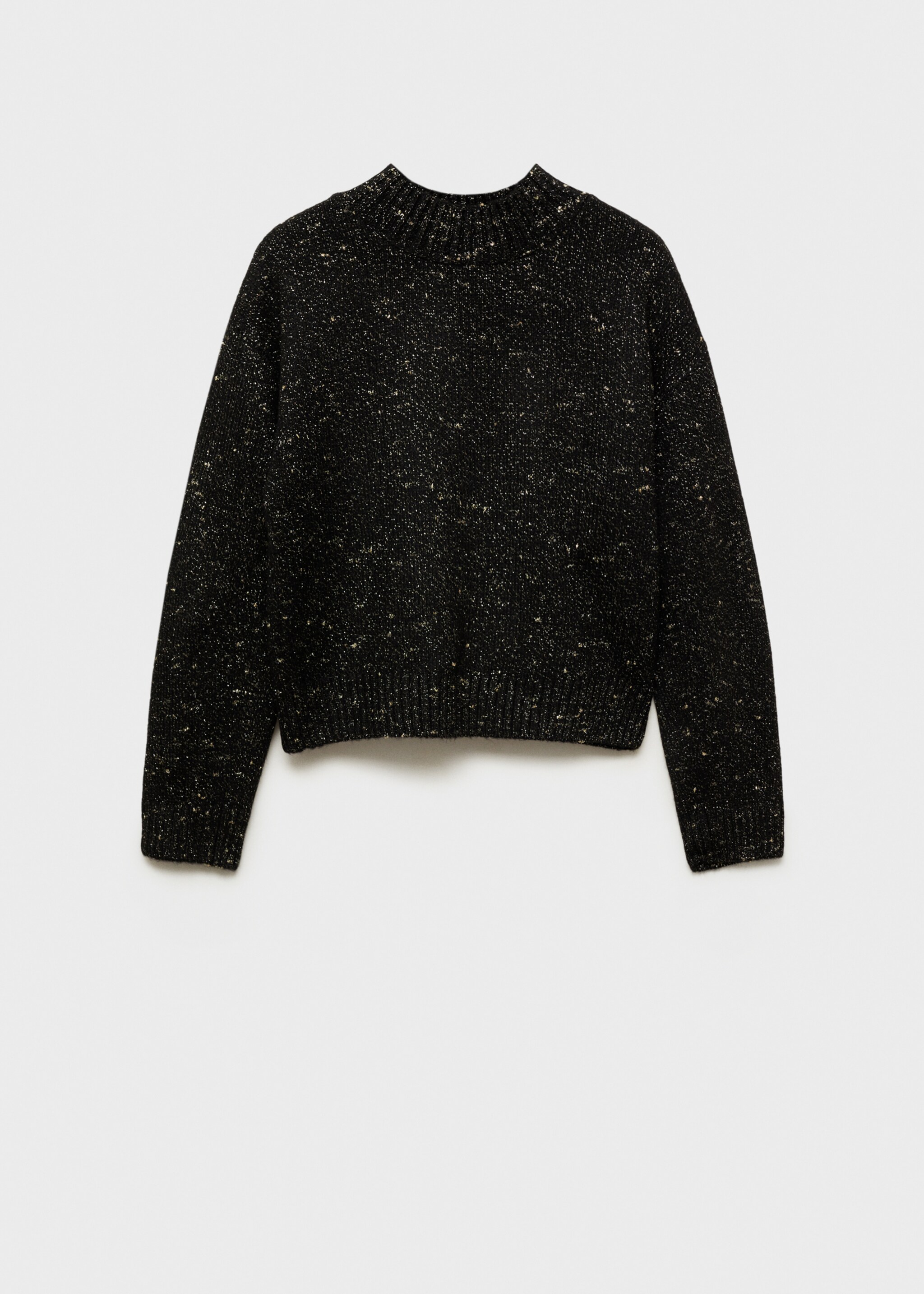 Lurex sweater with perkins neck - Article without model, Black. Ref: 87050651-00.
