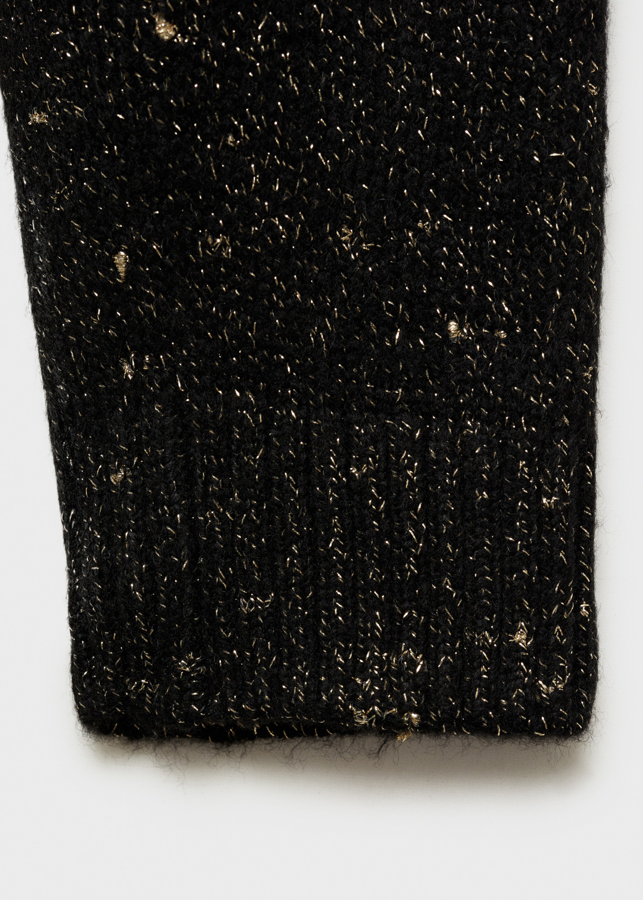 Lurex sweater with perkins neck - Details of the article 0, Black. Ref: 87050651-00.