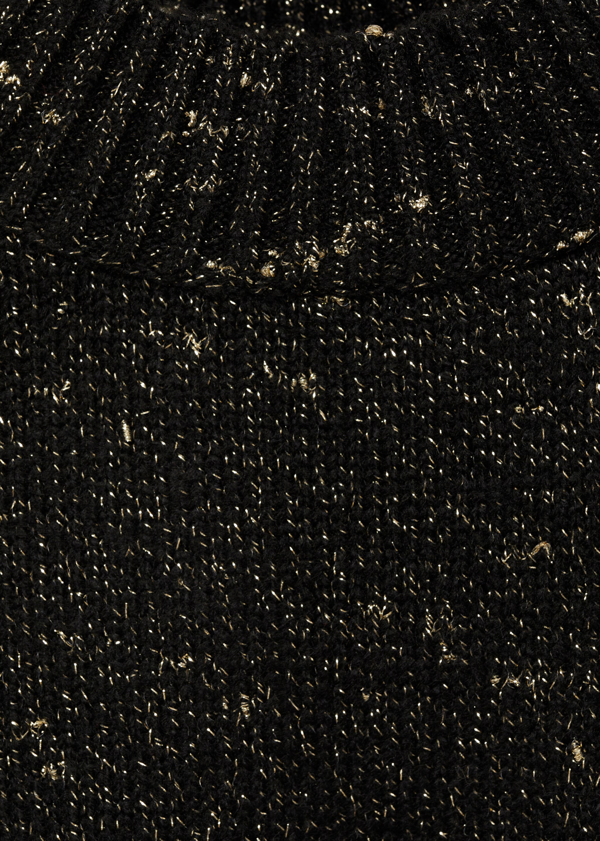 Lurex sweater with perkins neck - Details of the article 8, Black. Ref: 87050651-00.