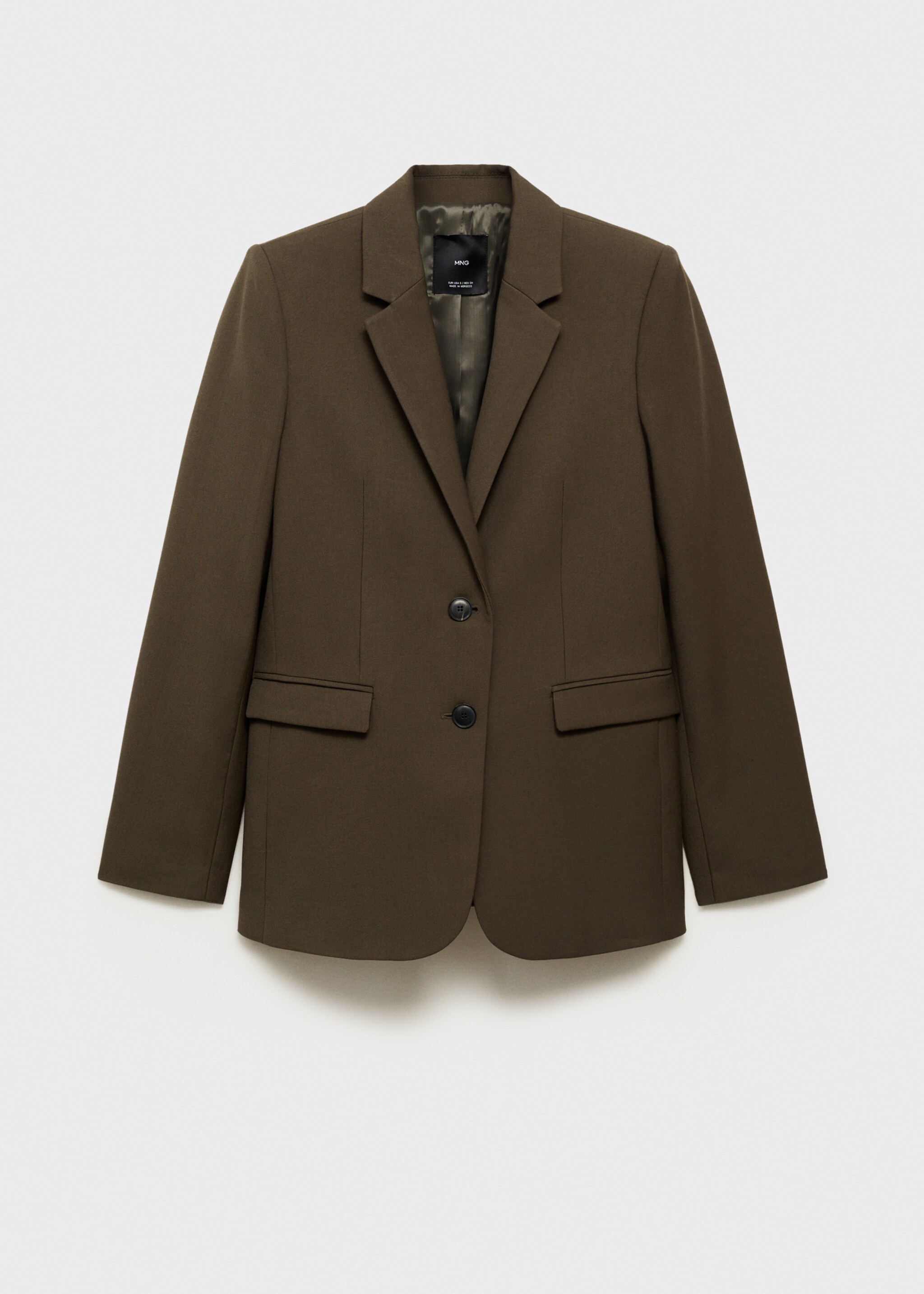 Straight-fit suit blazer - Article without model, Khaki. Ref: 87050654-00.