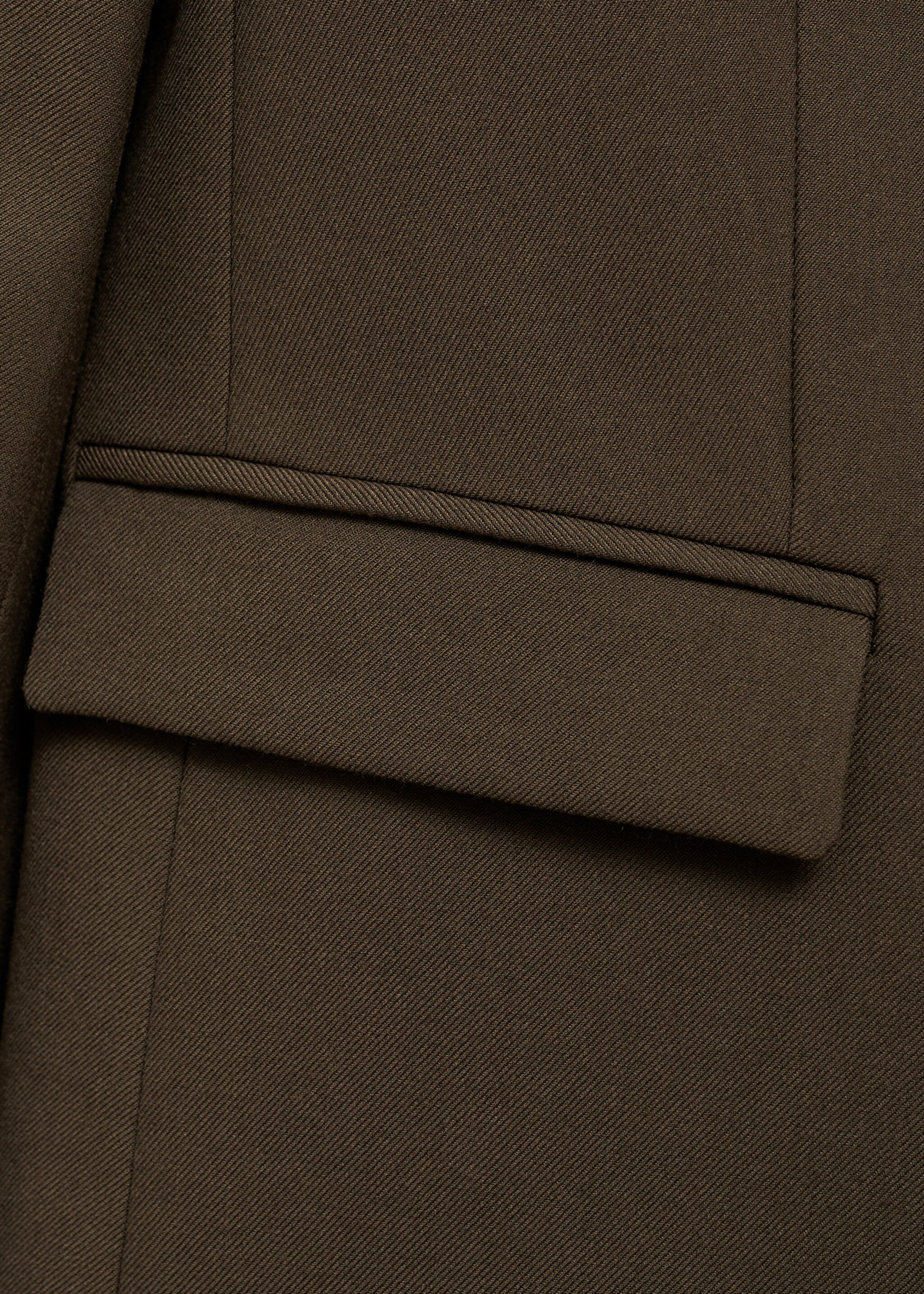 Straight-fit suit blazer - Details of the article 8, Khaki. Ref: 87050654-00.