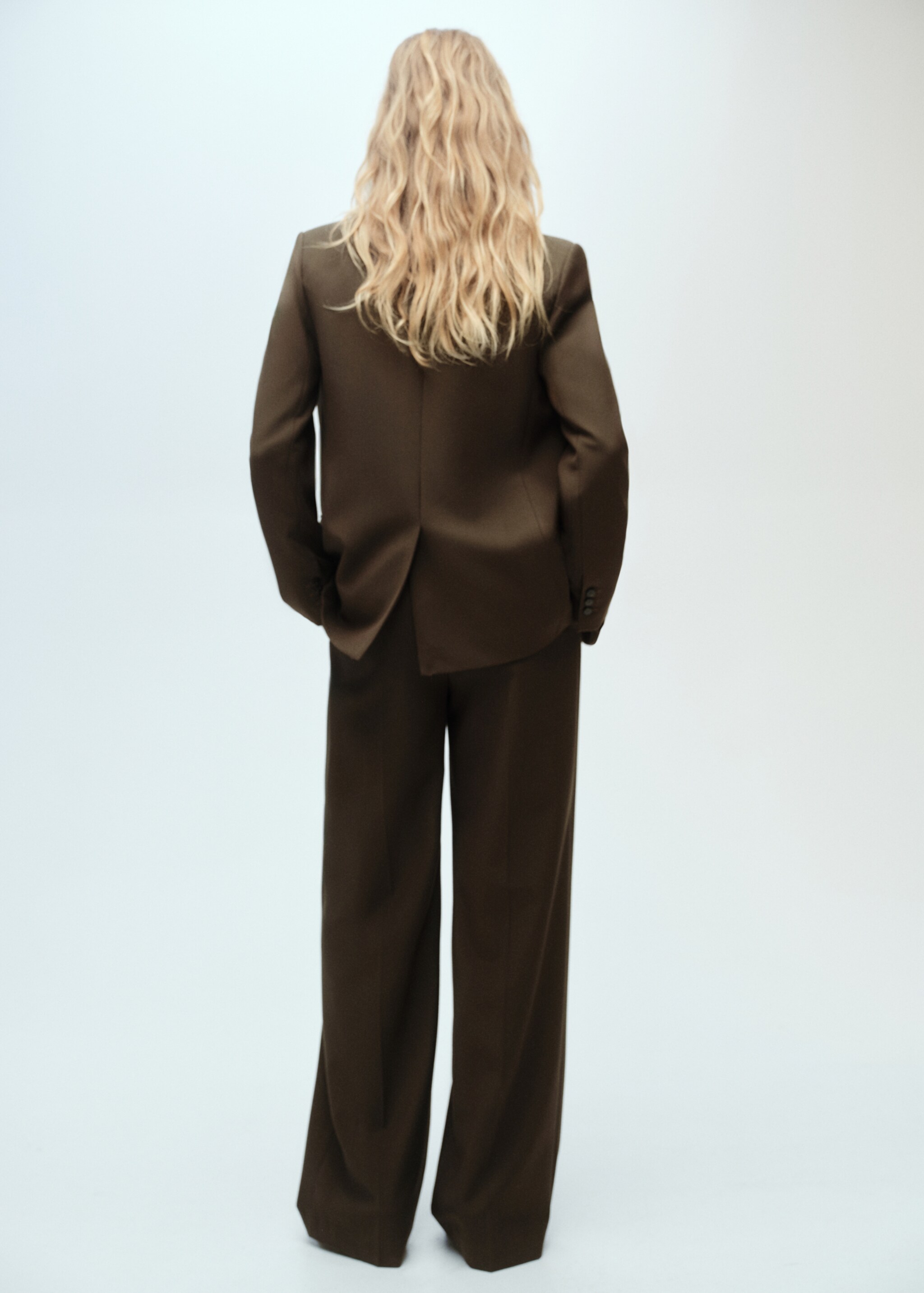 Straight-fit suit blazer - Reverse of the article, Khaki. Ref: 87050654-00.