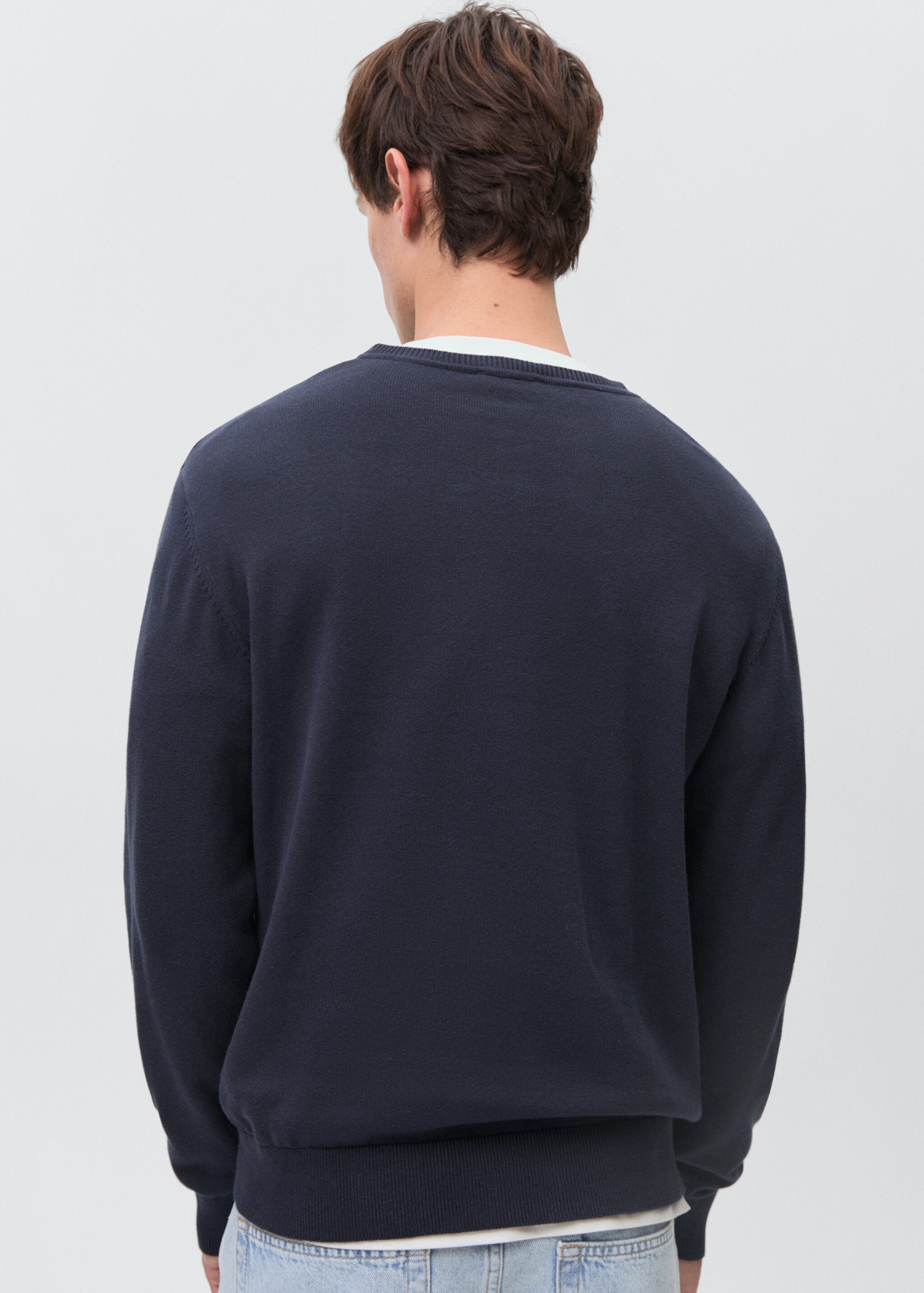 Jersei punt cotó - Revers de l'article, Blau marí fosc. Ref: 87051050-00.