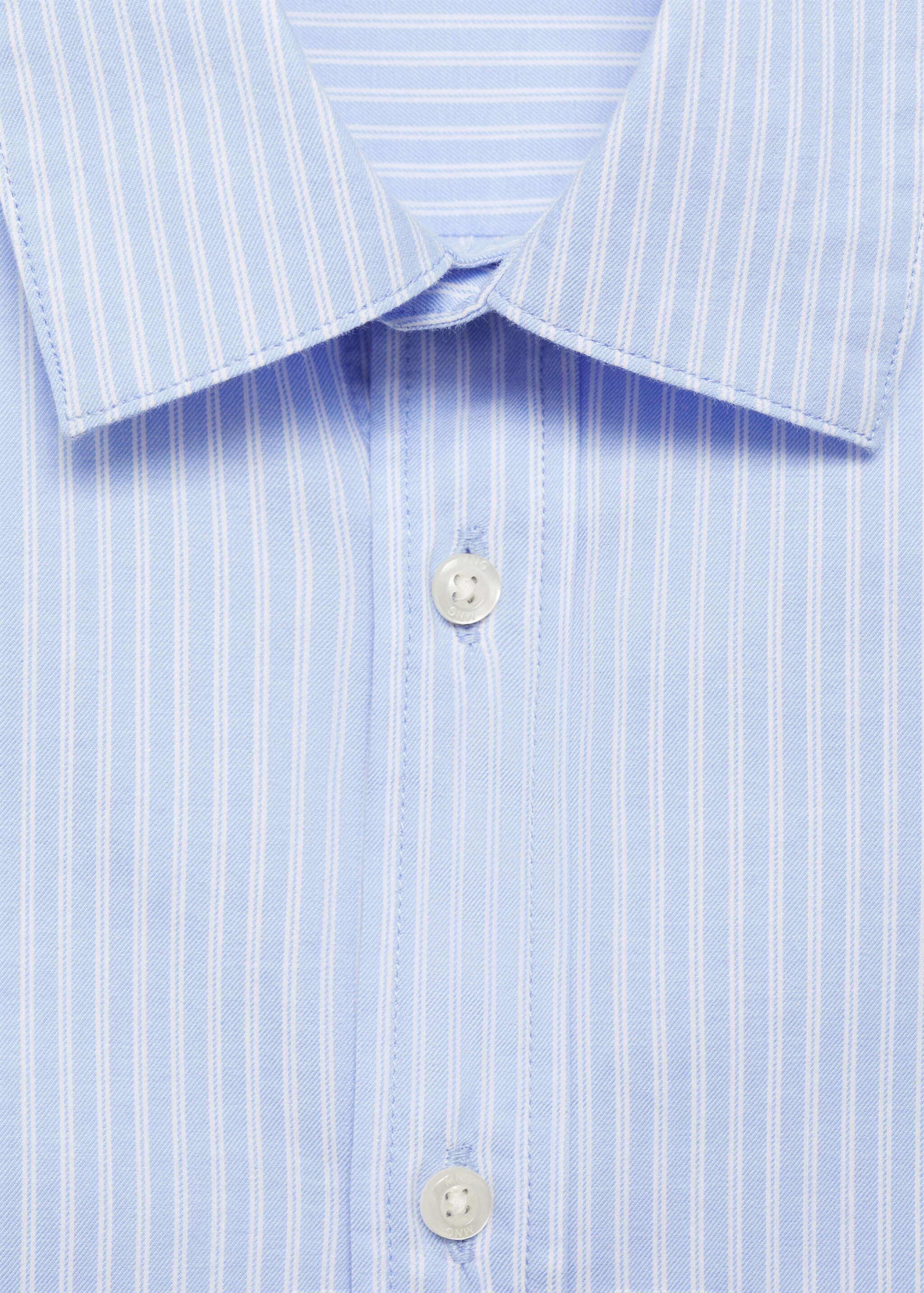 Striped cotton shirt - Details of the article 0, Sky Blue. Ref: 87051055-00.