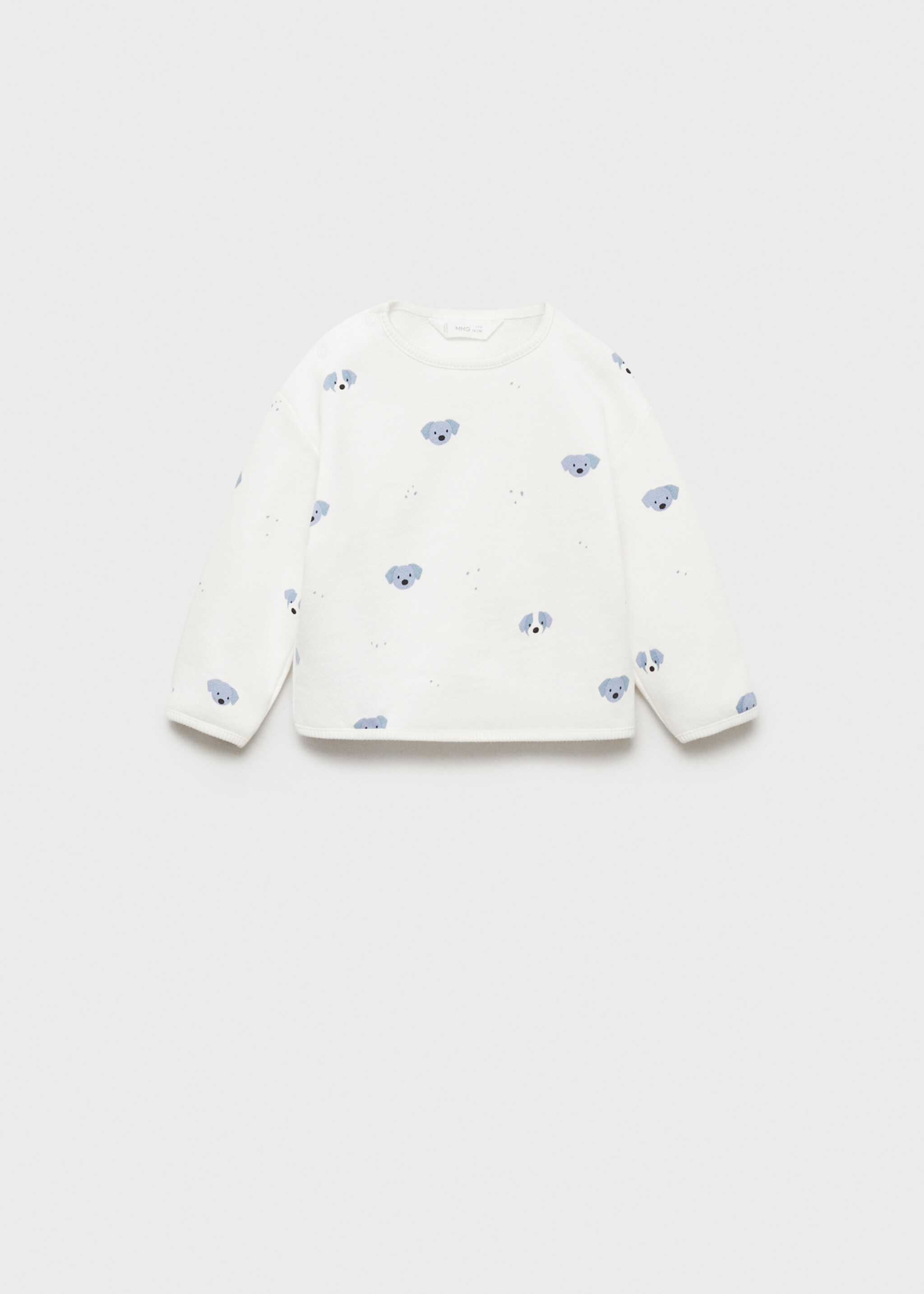 Printed cotton sweatshirt - Article without model, White. Ref: 87051059-00.