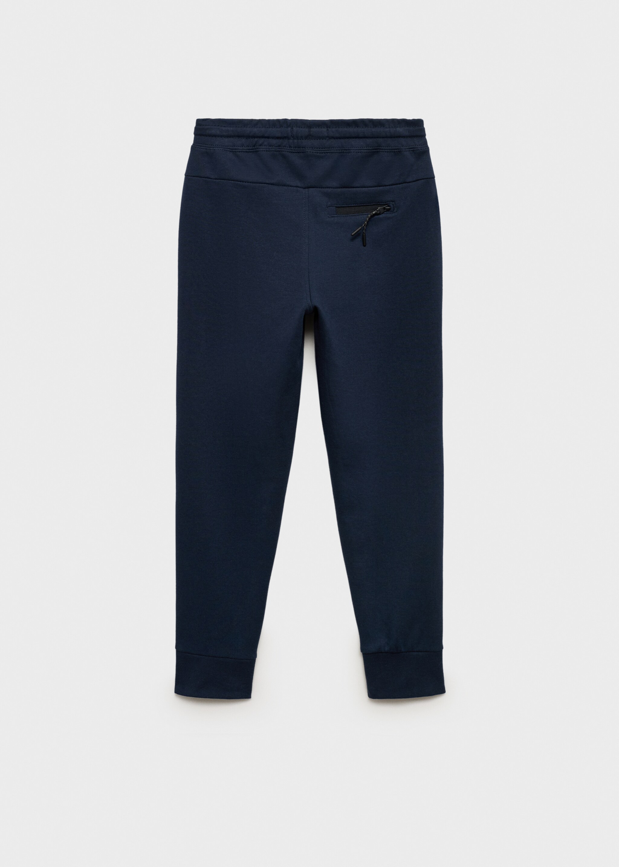 Jogger trousers with elastic waist - Reverse of the article, Dark Navy. Ref: 87051512-00.