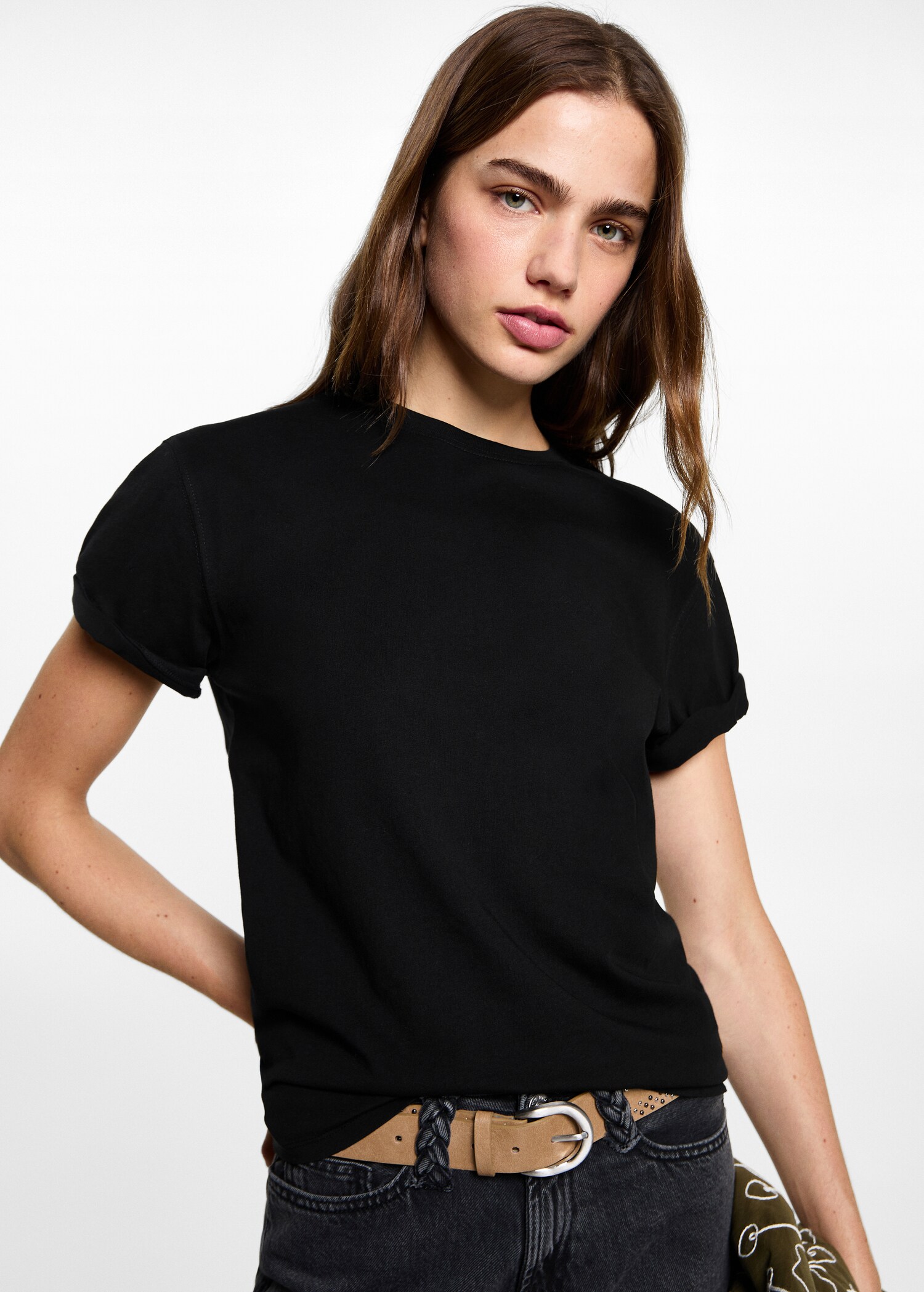 T-Shirt mit gestanztem Blitz-Motiv - Mittlere Ansicht