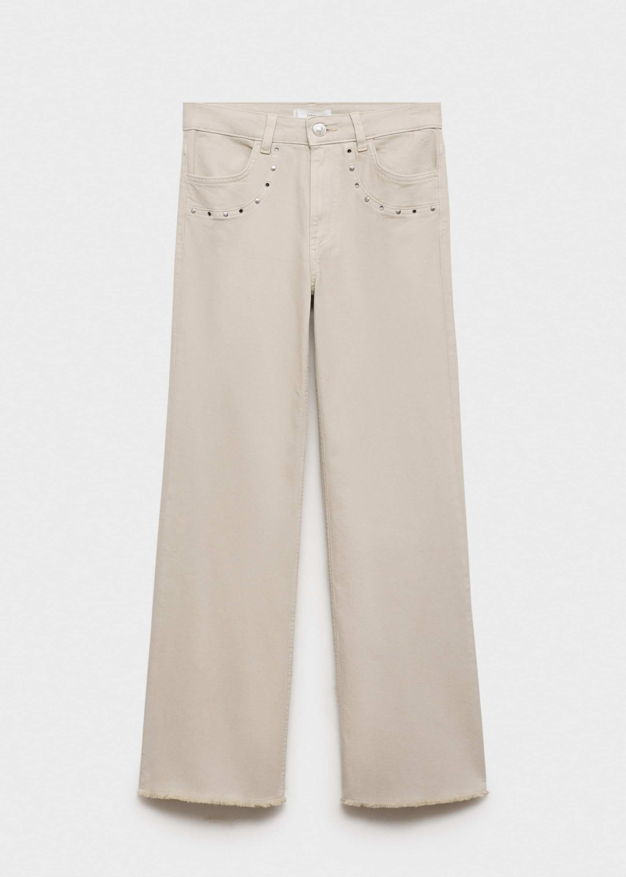 Jean straight-fit clouté - Article sans modèle, Gris clair/pastel. Ref: 87051517-00.