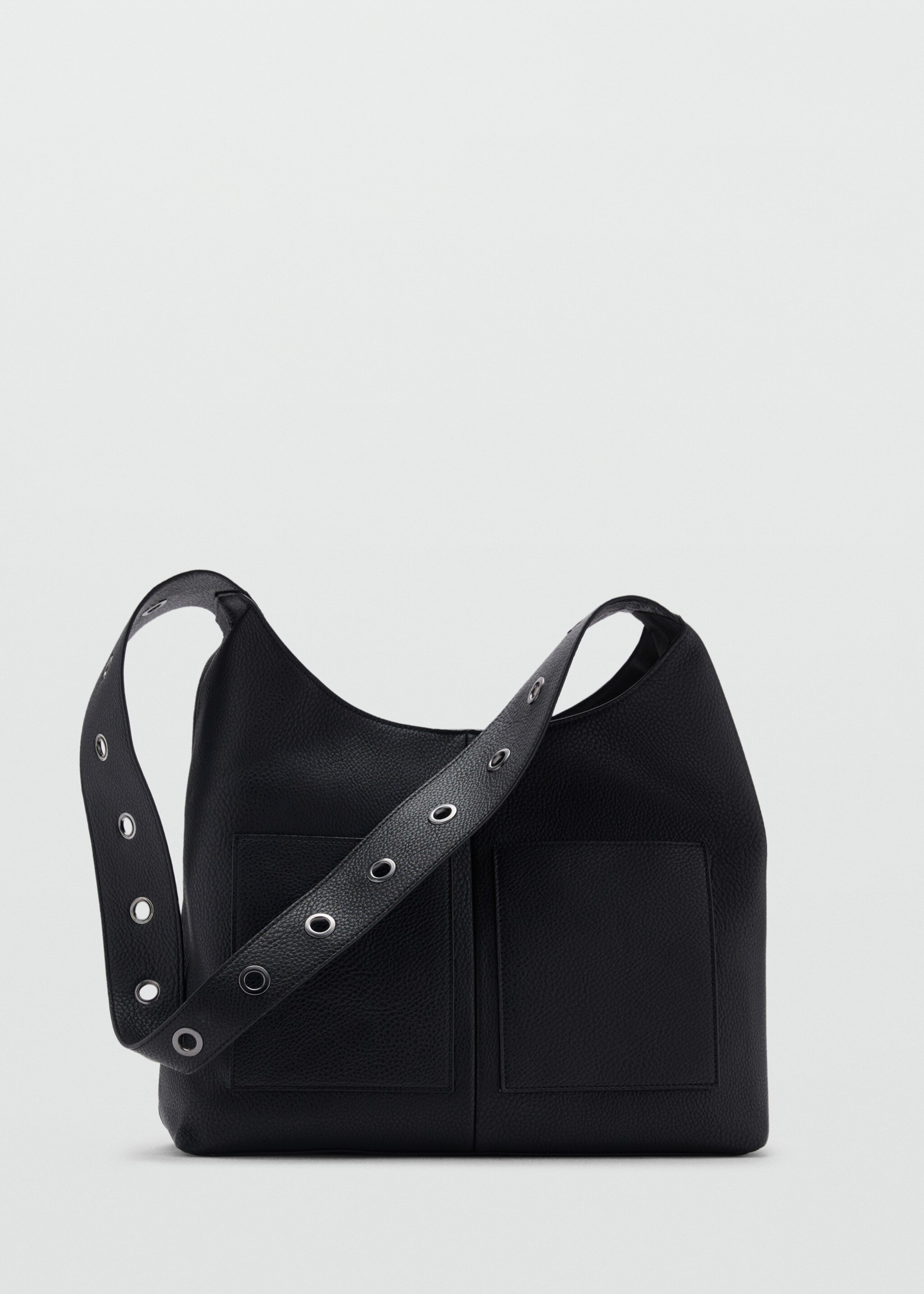 Torebka z ćwiekami i metalową rączką - Artykuł bez modela/modelki, Czarny. Ref: 87051519-00.