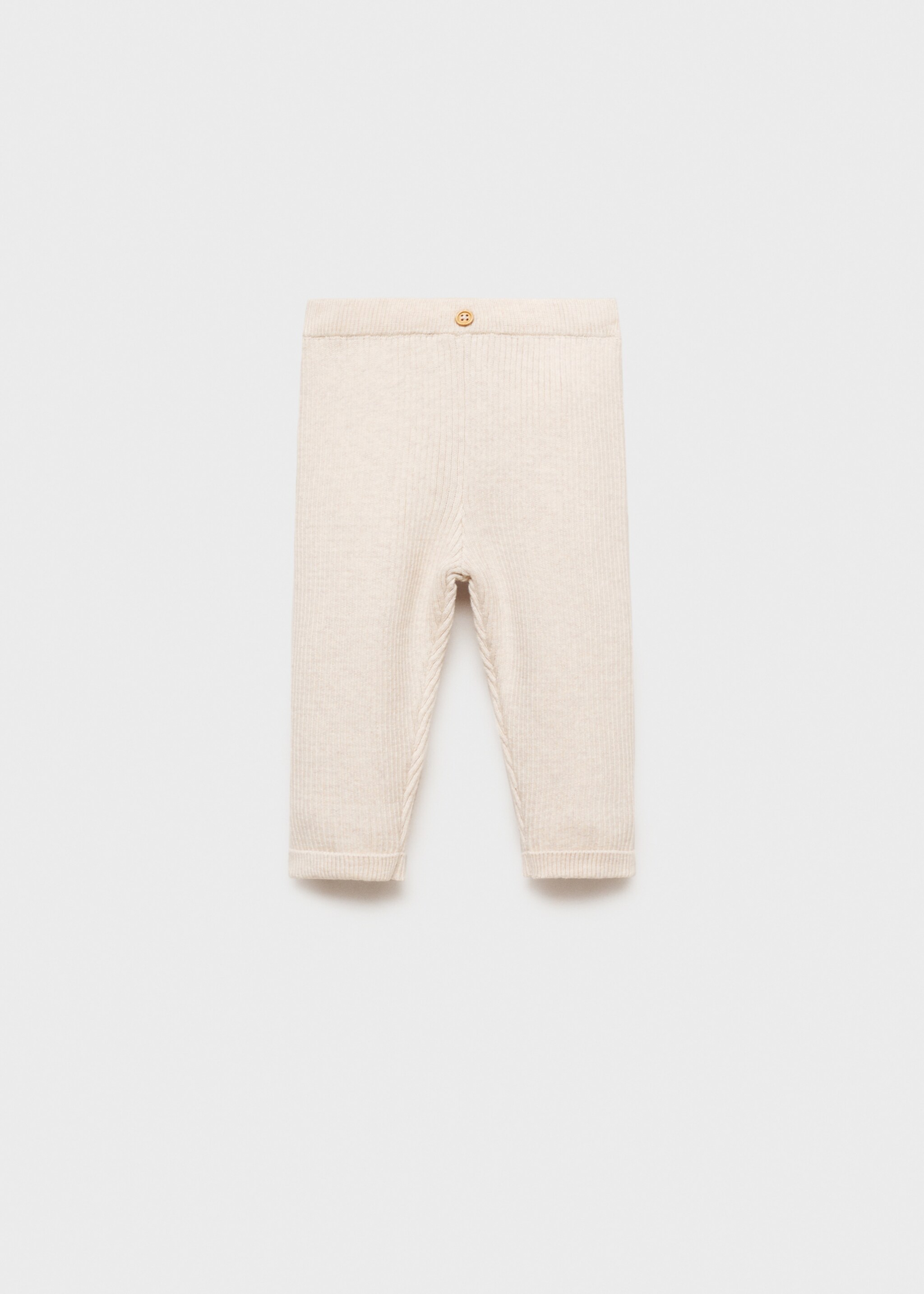 Baumwoll-Leggings mit Rippmuster - Artikel ohne Model, Sandfarben. Ref: 87051520-00.