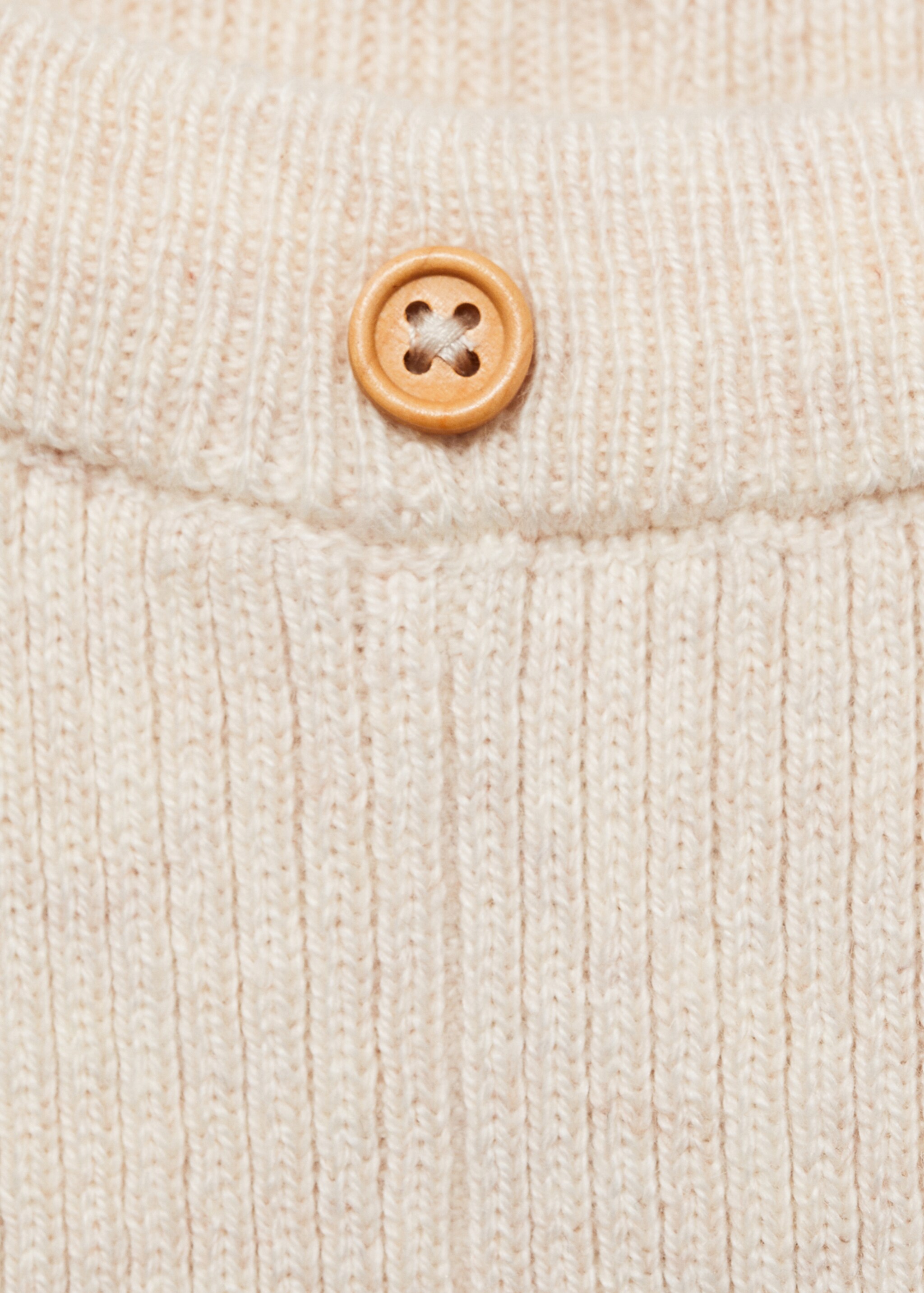 Baumwoll-Leggings mit Rippmuster - Detail des Artikels 8, Sandfarben. Ref: 87051520-00.