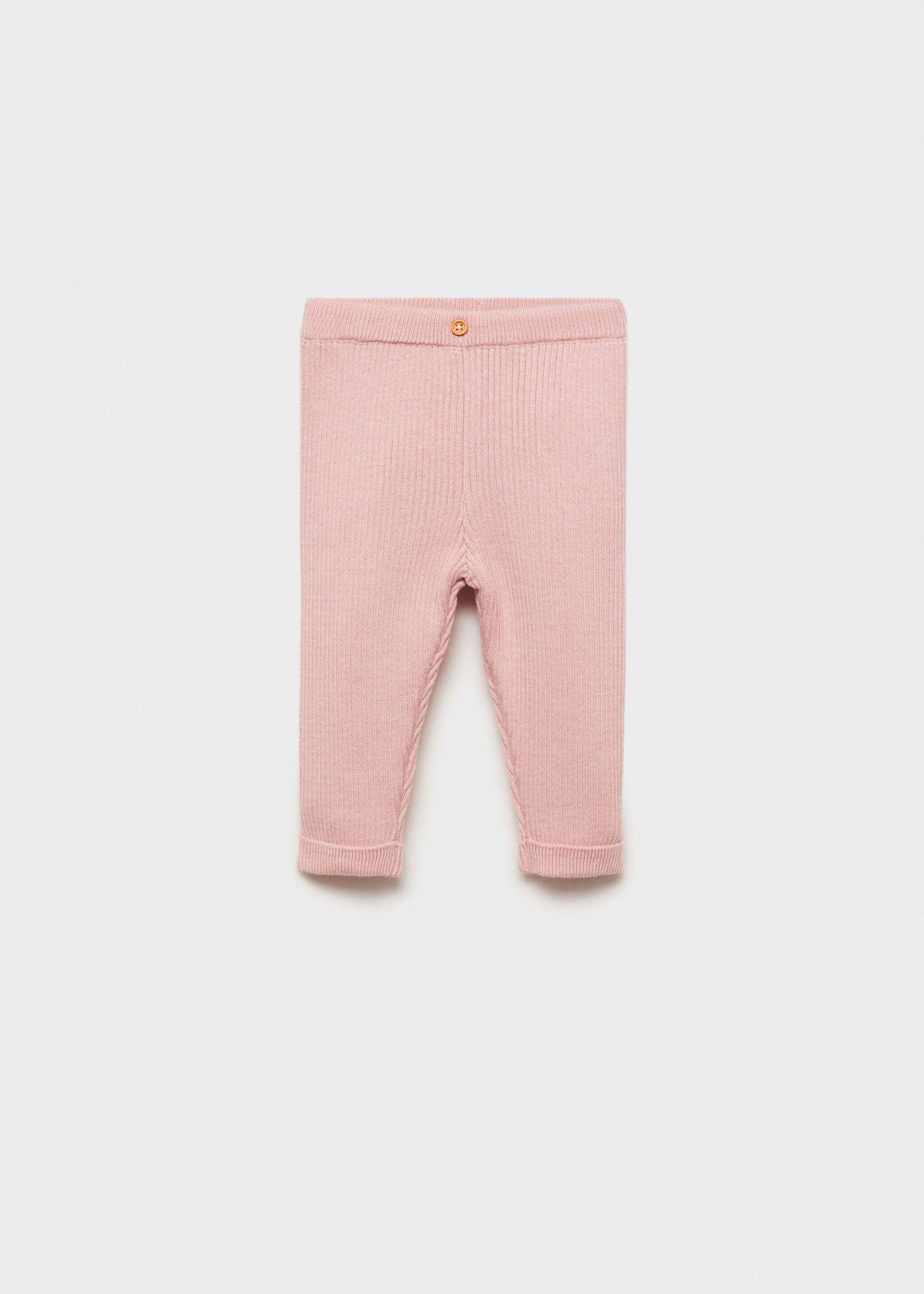 Cotton ribbed leggings - Article without model, Pink. Ref: 87051520-00.