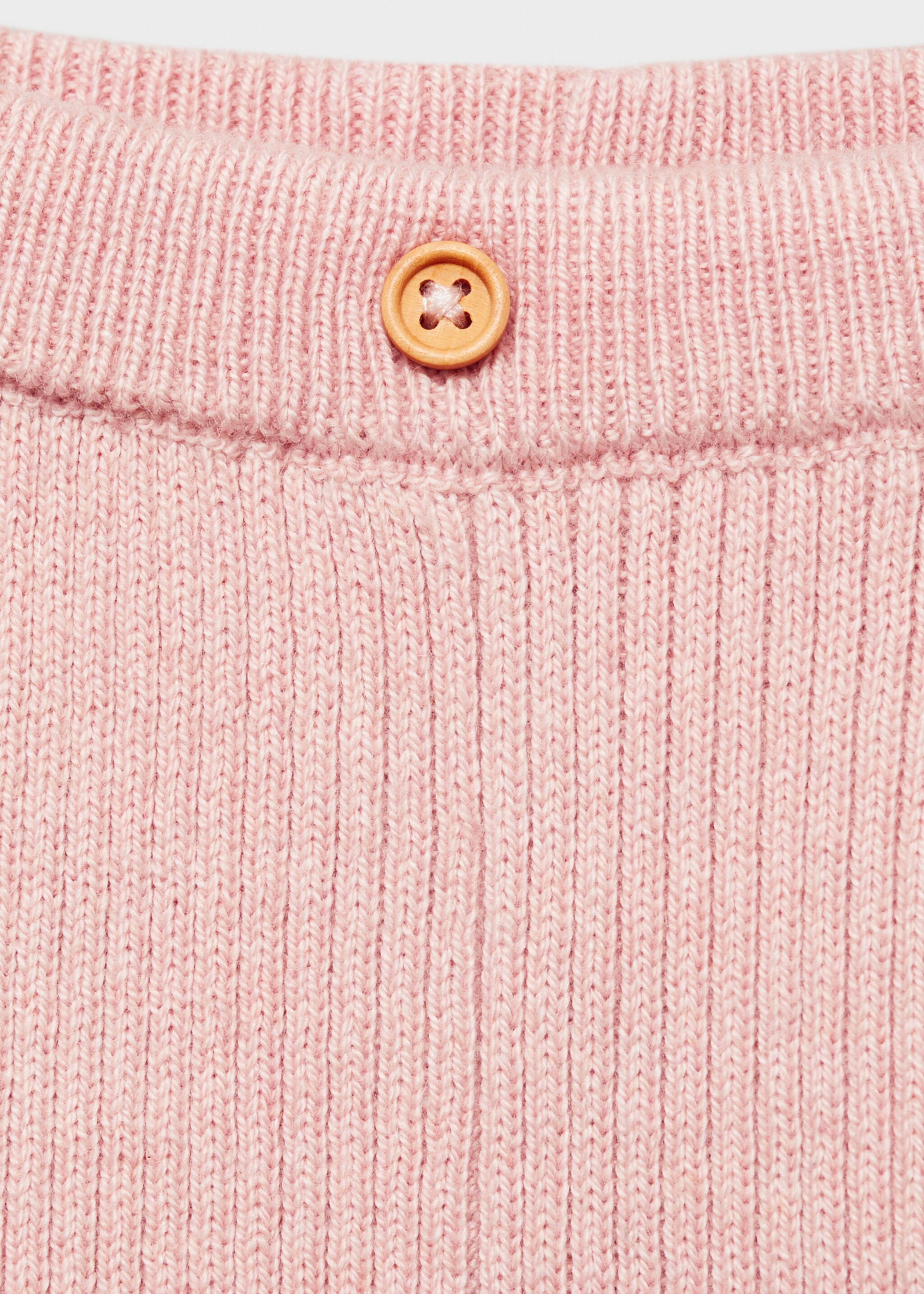 Cotton ribbed leggings - Details of the article 8, Pink. Ref: 87051520-00.