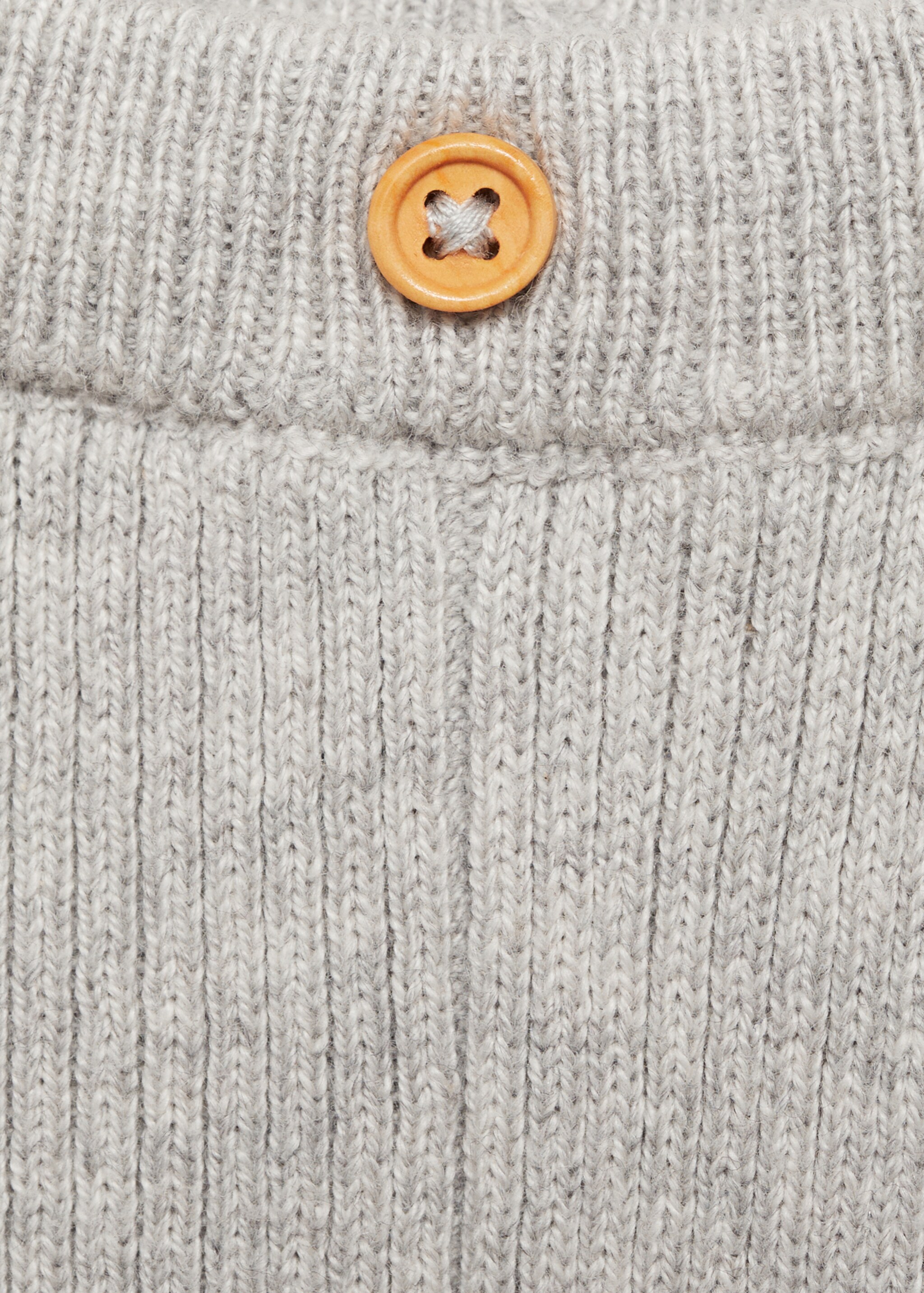 Cotton ribbed leggings - Details of the article 8, Medium Heather Grey. Ref: 87051520-00.