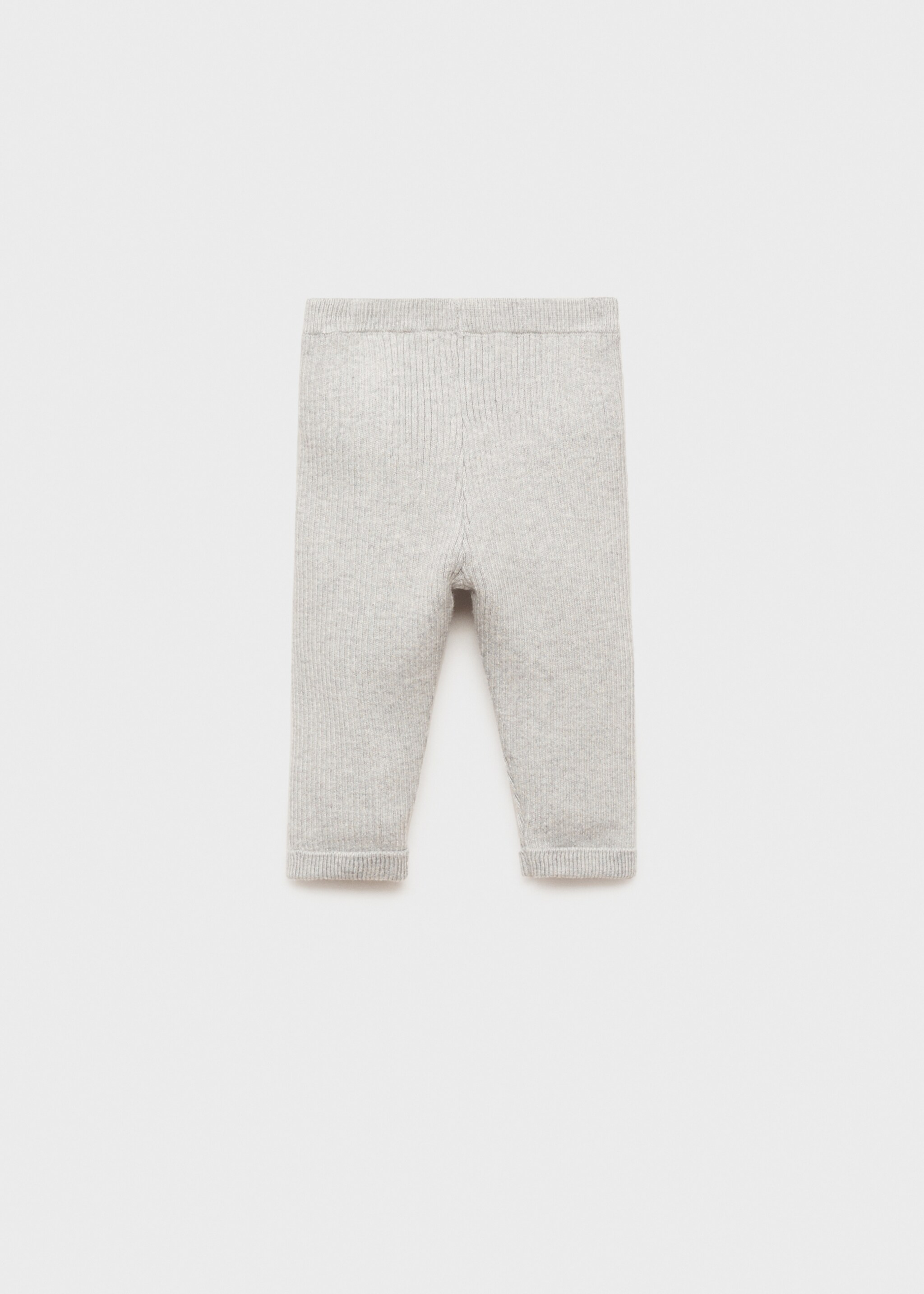 Cotton ribbed leggings - Reverse of the article, Medium Heather Grey. Ref: 87051520-00.