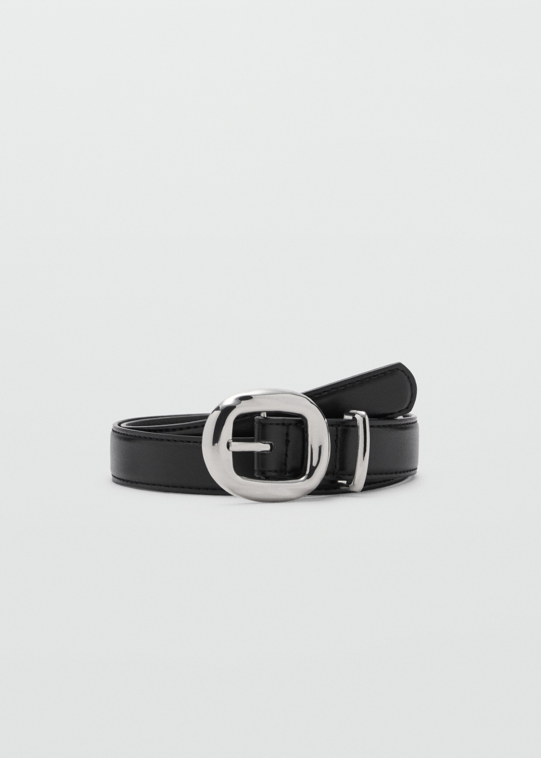 Rounded buckle belt - Article without model, Black. Ref: 87052536-00.