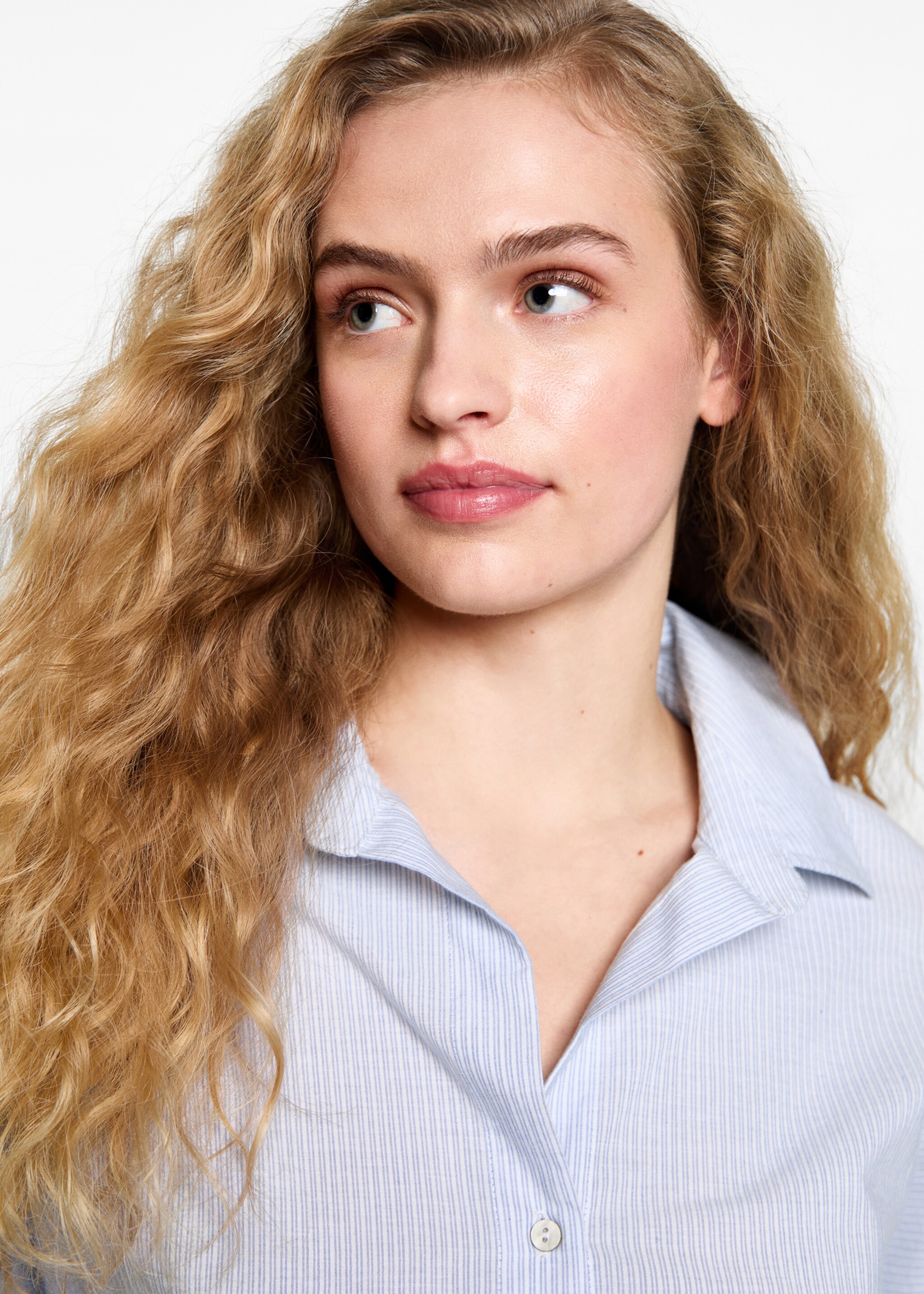 Striped shirt - Details of the article 1, Sky Blue. Ref: 87052541-00.