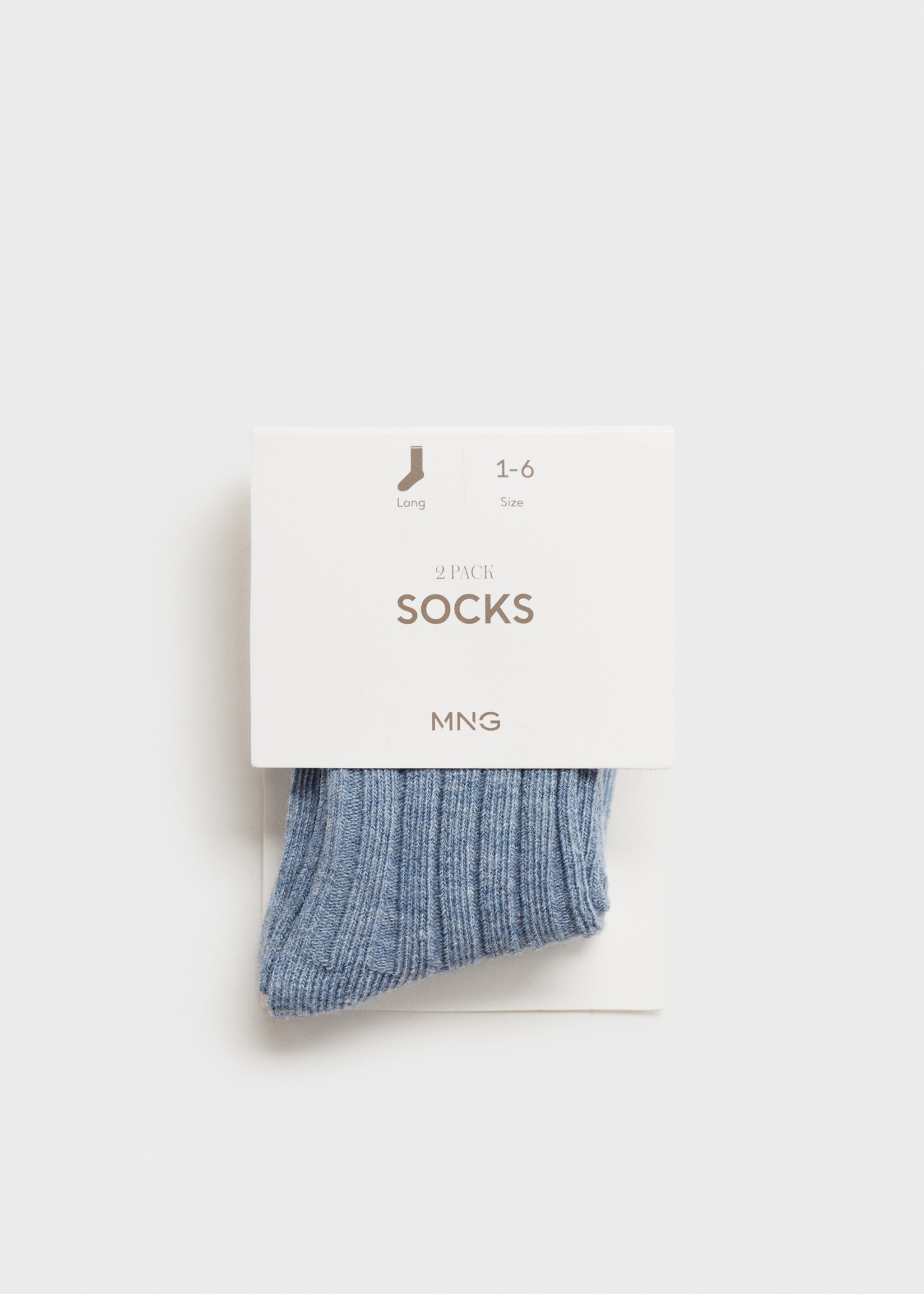 2 pack ribbed socks - Reverse of the article, Blue. Ref: 87052542-00.