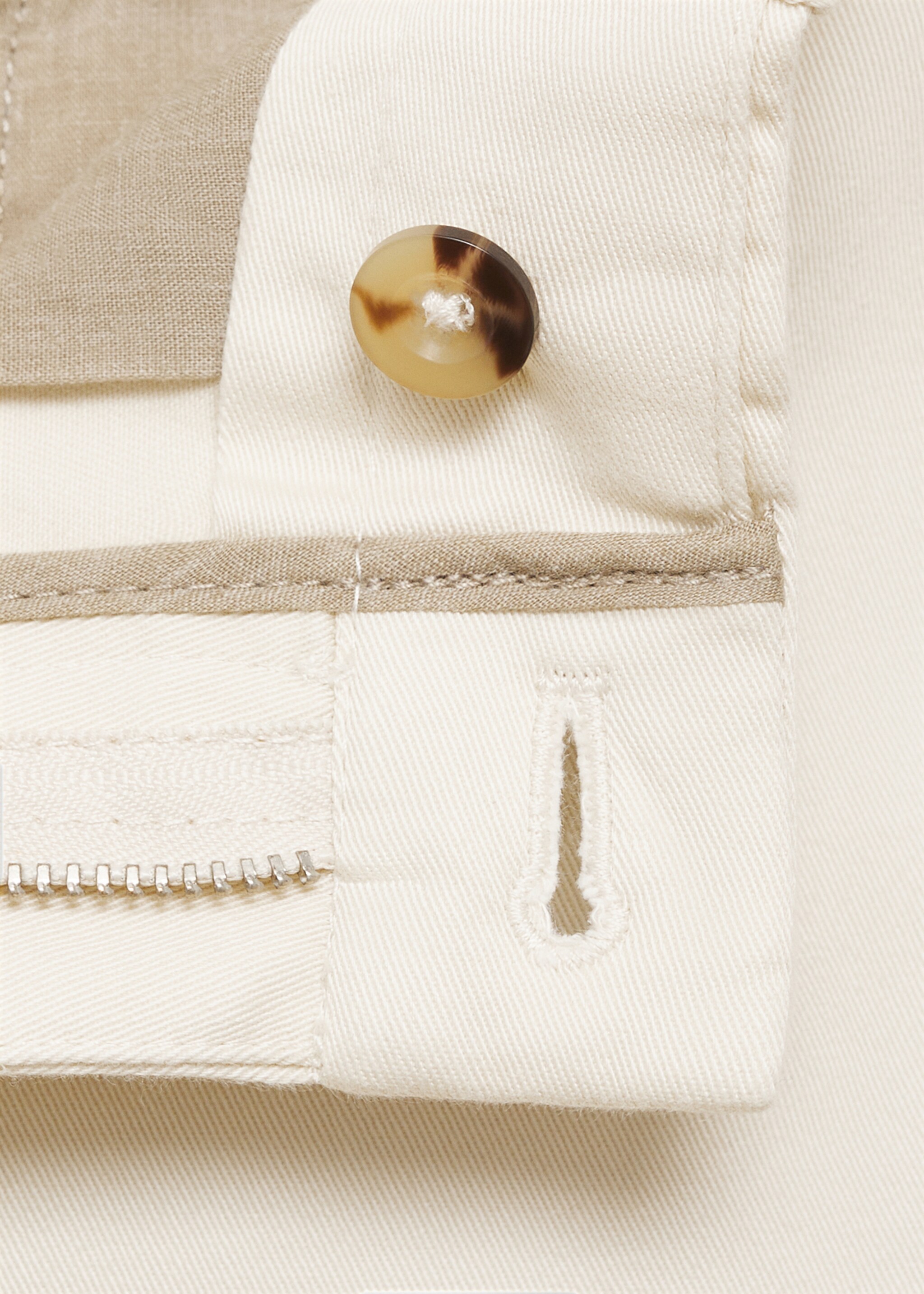 Slim-Fit-Chinohose Barna aus Serge - Detail des Artikels 8, Ecru. Ref: 87052888-00.