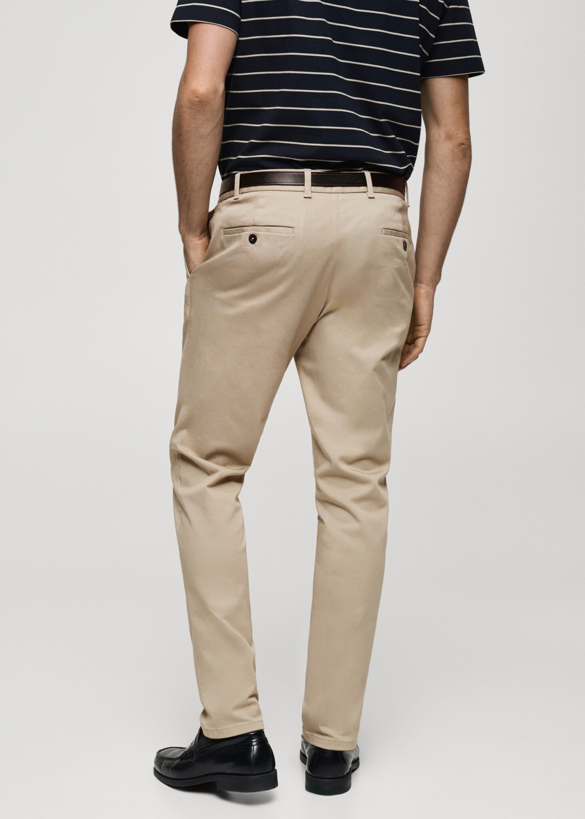 Barna slim-fit twill chino trousers - Reverse of the article, Beige. Ref: 87052888-00.