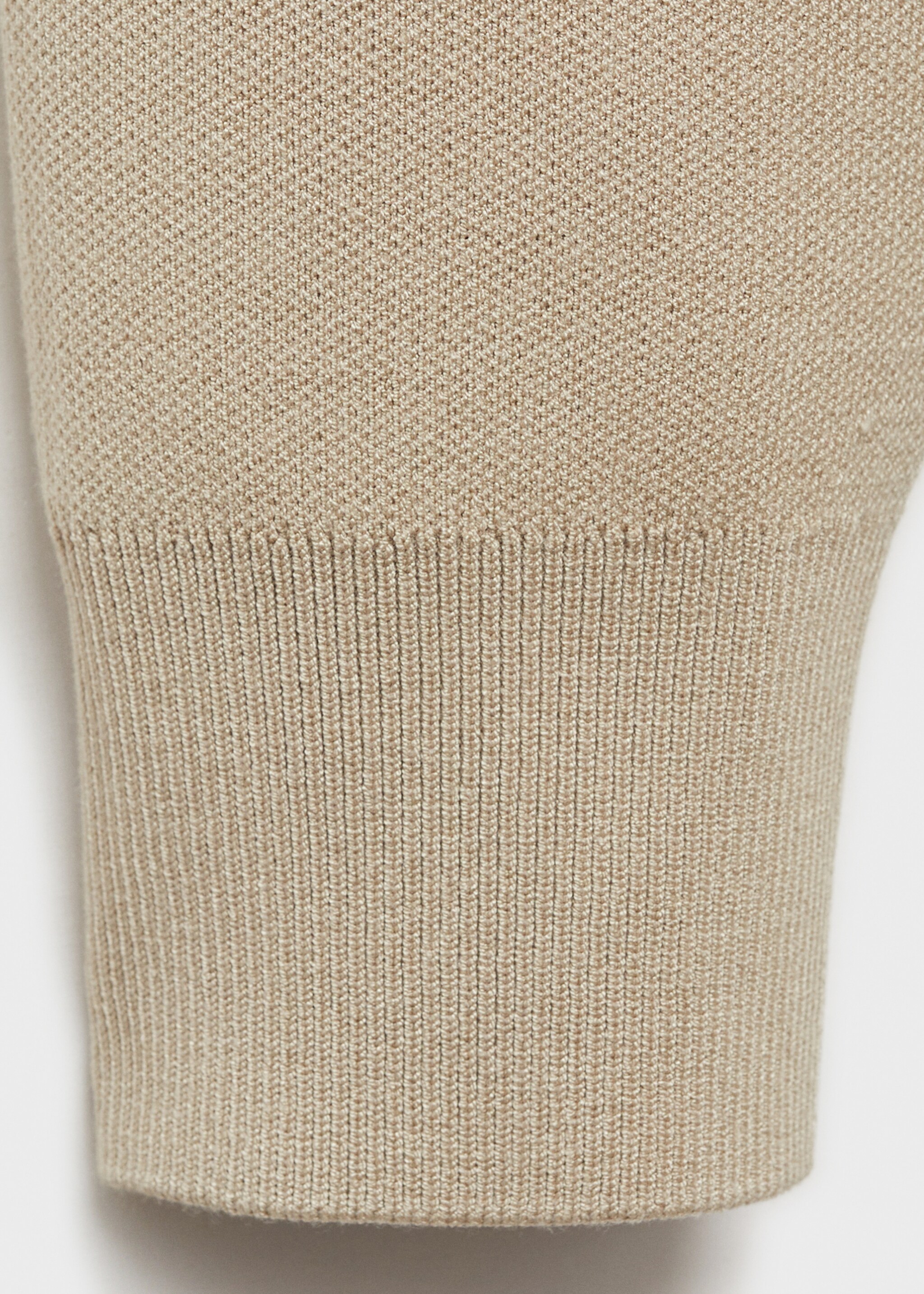 Zipped knit cardigan - Details of the article 0, Beige. Ref: 87052890-00.