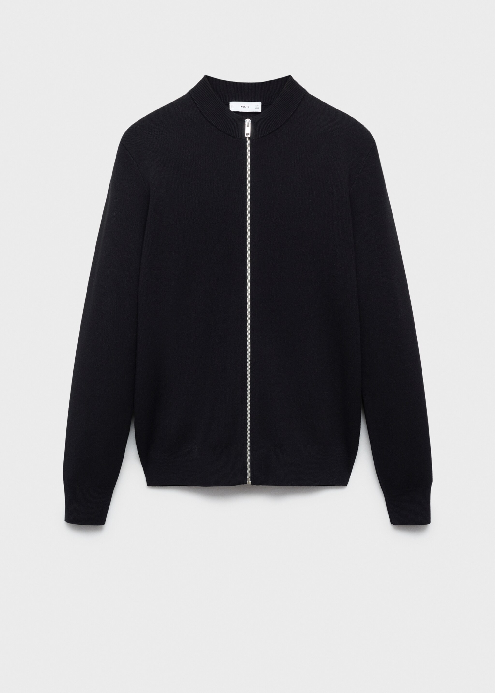 Zipped knit cardigan - Article without model, Black. Ref: 87052890-00.