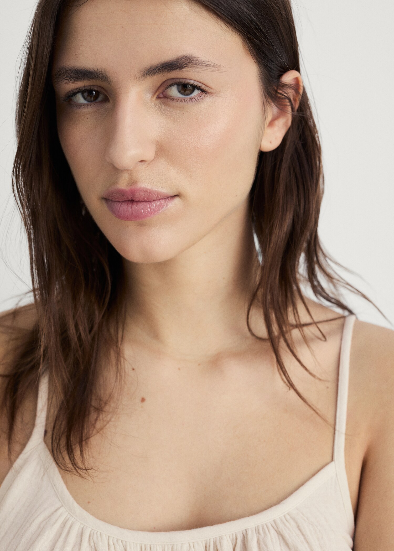 Unifarbenes Nachthemd aus Baumwolle - Detail des Artikels 1