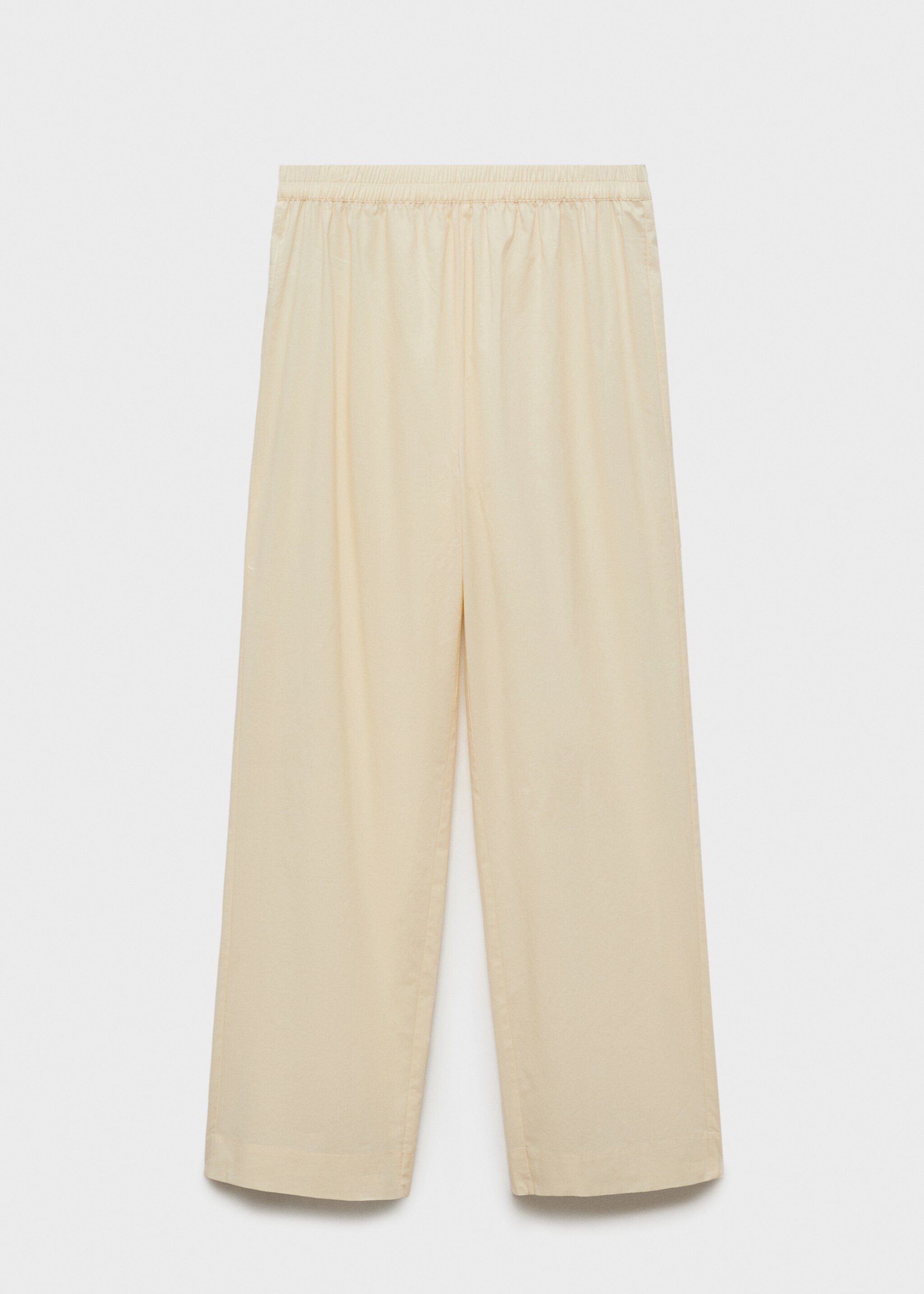 Garment-washed cotton trousers - Article without model, Vanilla. Ref: 87052896-00.