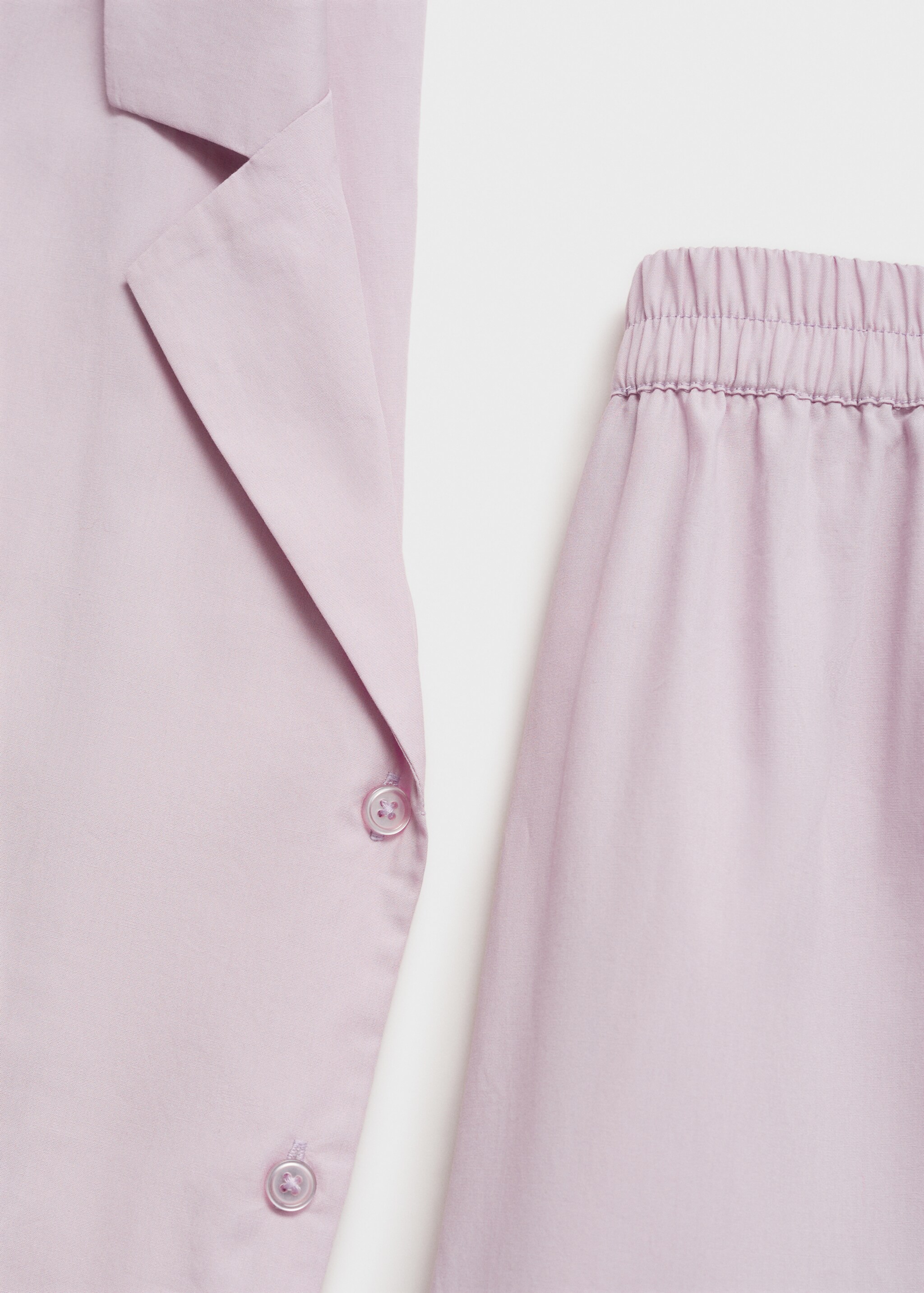 Garment-washed cotton trousers - Details of the article 8, Lilac. Ref: 87052896-00.