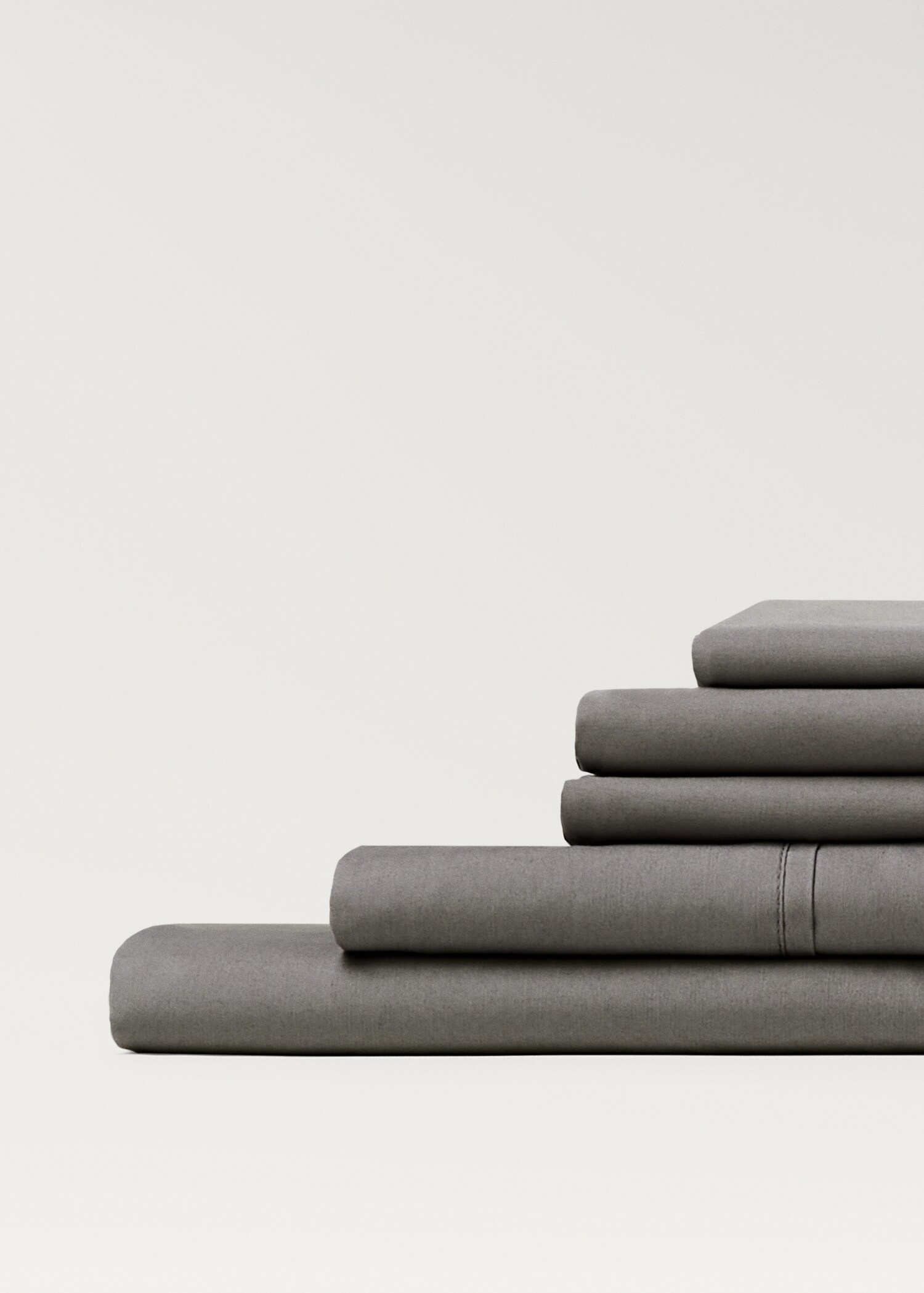 300-thread count percale cotton fitted sheet for 150 cm bed - Details of the article 3