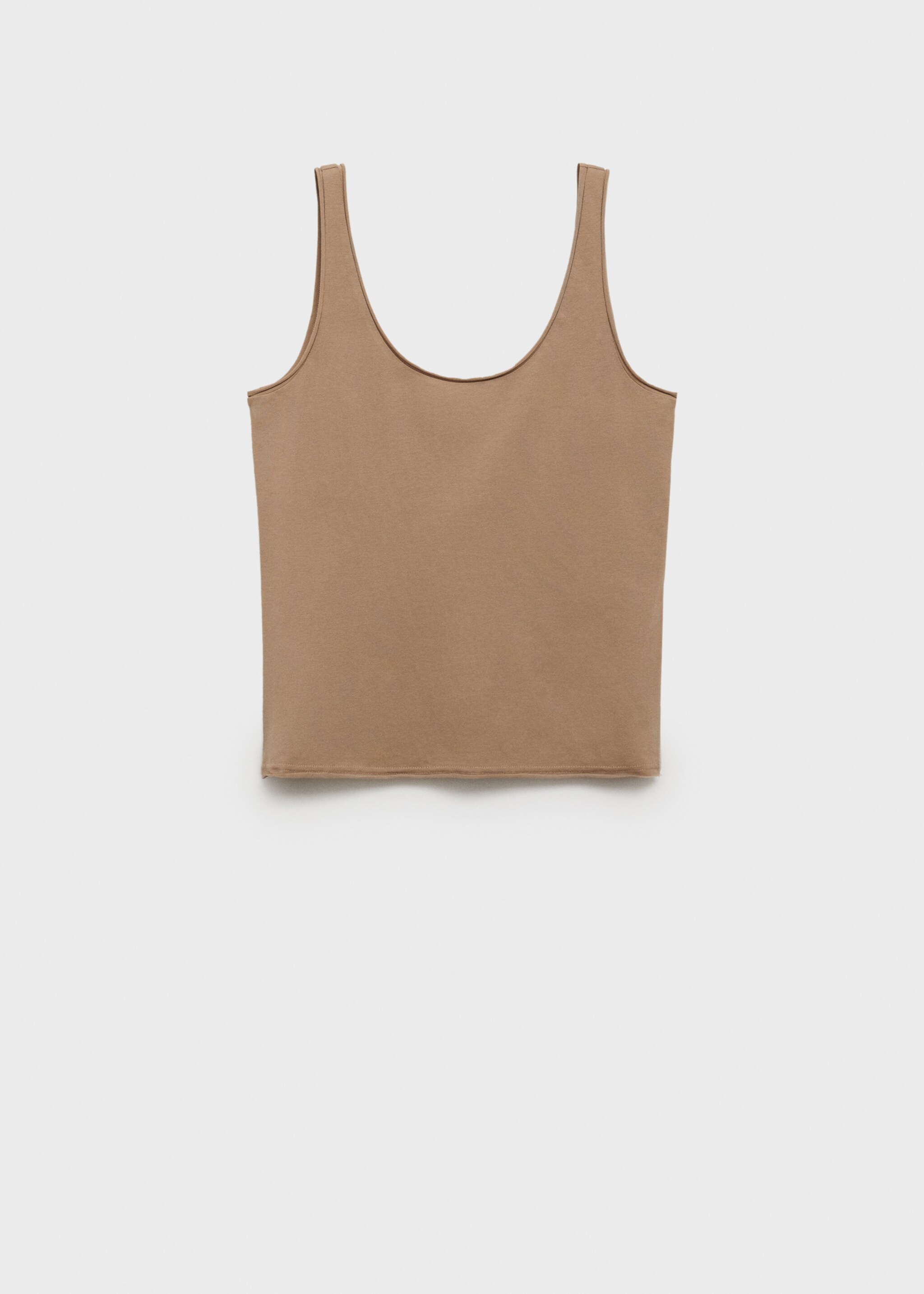 Haut coton col rond - Article sans modèle, Marron moyen. Ref: 87052899-00.