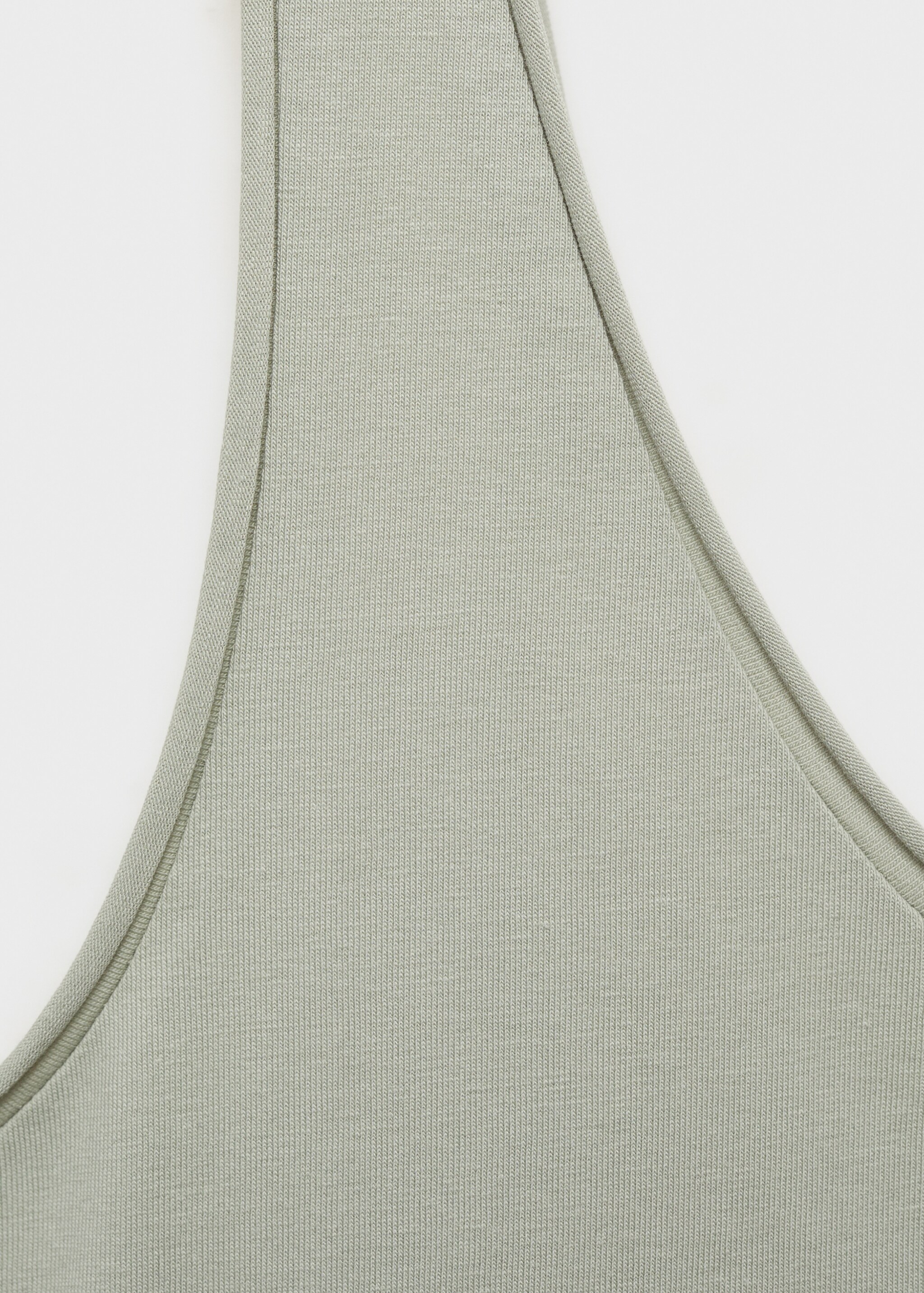 Cotton round-neck top - Details of the article 8, Aqua Green. Ref: 87052899-00.