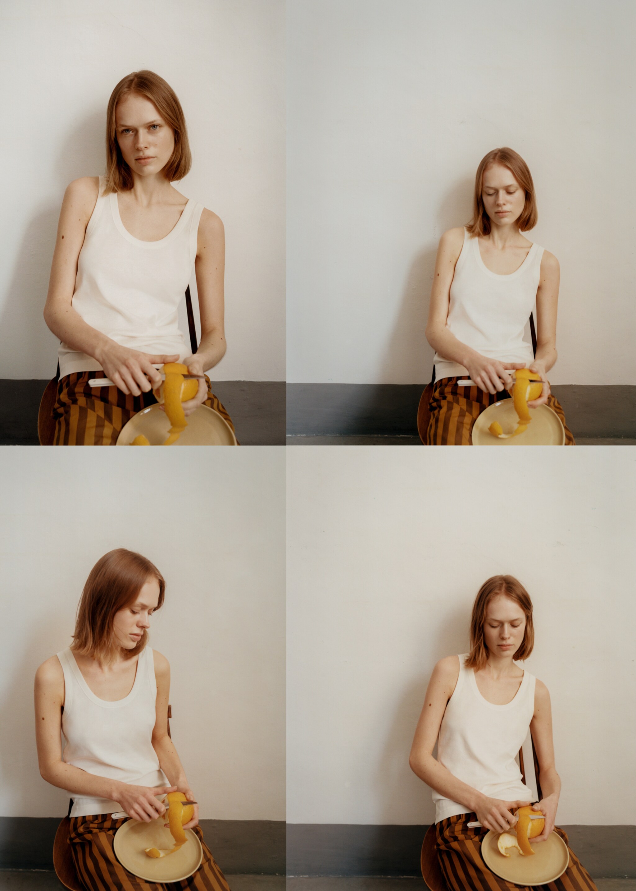 Top pyjamas cotton suspenders - Details of the article 6, Ecru. Ref: 87052900-00.