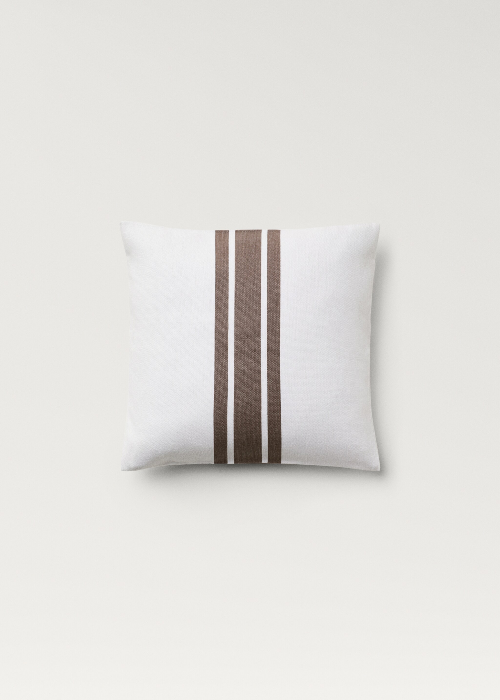 Cushion cover with stripe detail 45x45 cm - Article without model, Medium Brown. Ref: 87052910-00.