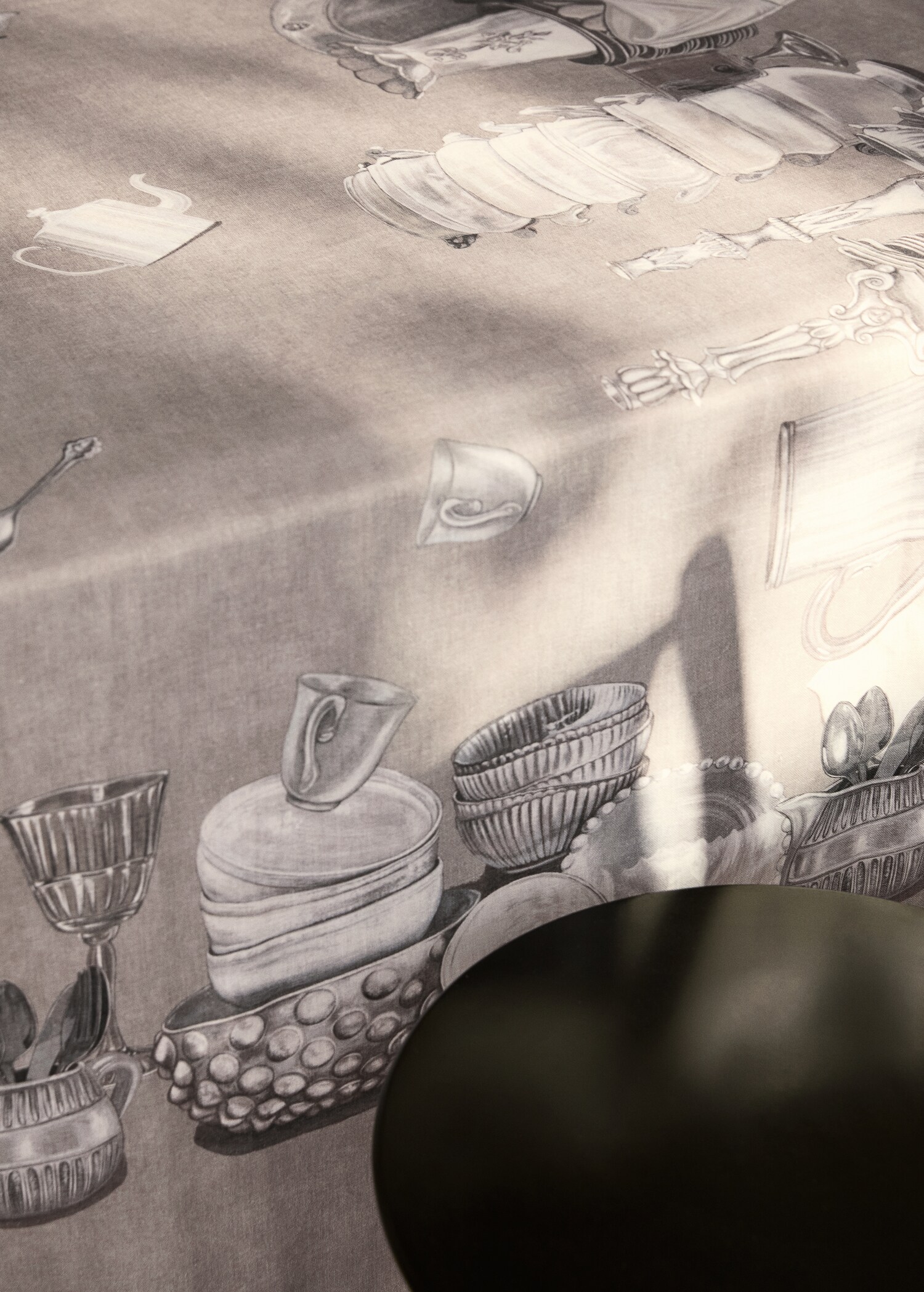 Bordsduk i linne- och bomullsblandning med tryck 6 till 8 gäster - Detaljer om artikeln 5