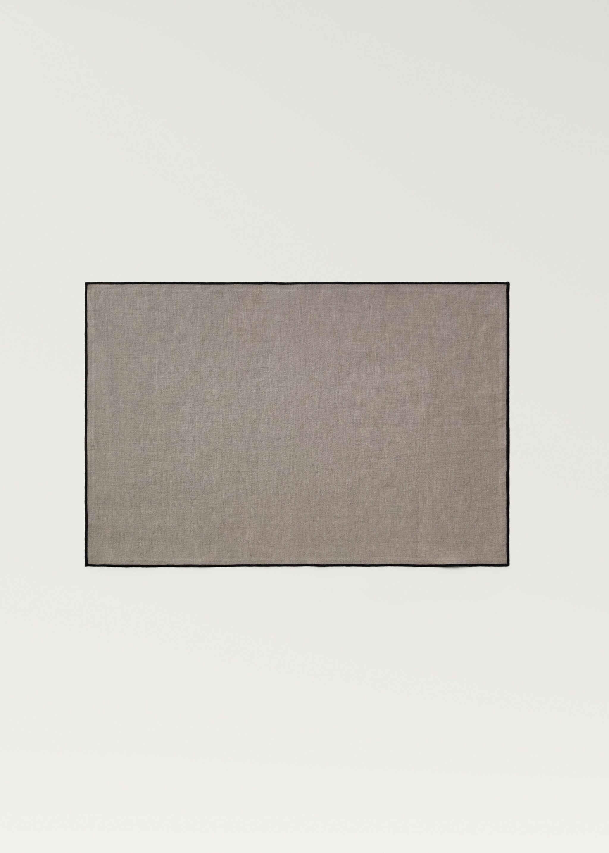 Set de table en lin détail de liséré - Article sans modèle, Gris clair/pastel. Ref: 87052948-00.