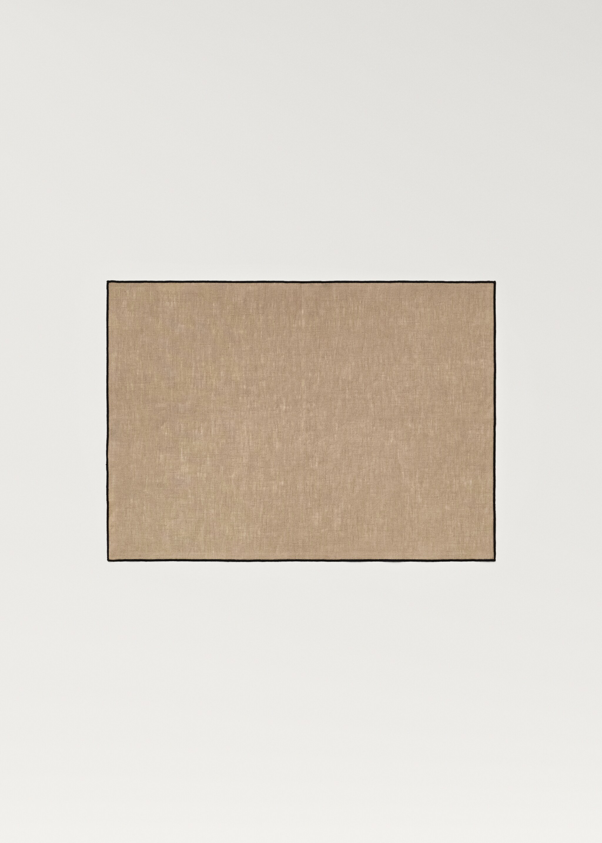 Set de table en lin détail de liséré - Article sans modèle, Marron clair/pastel. Ref: 87052948-00.