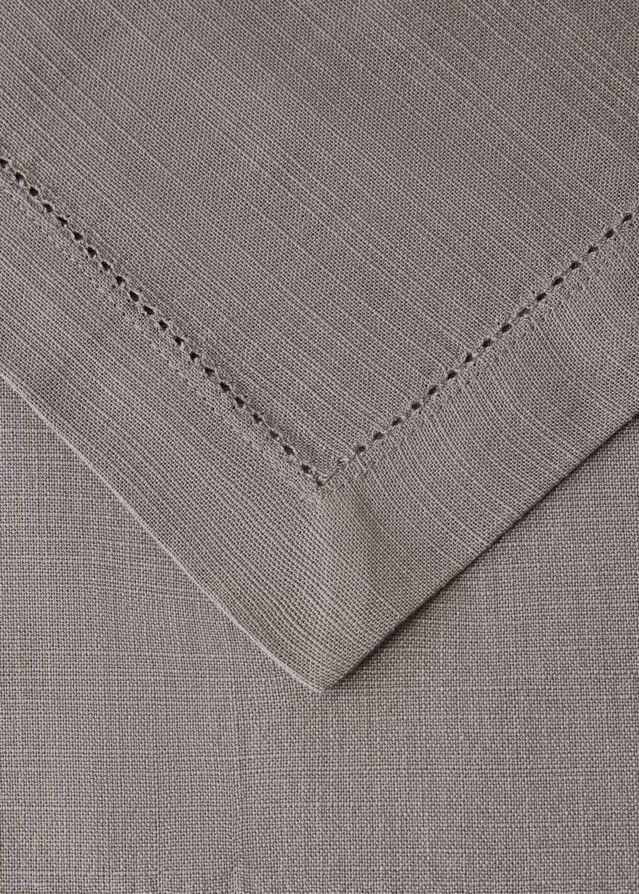 Cotton placemat with hemstitch - Details of the article 2, Medium Grey. Ref: 87052951-00.