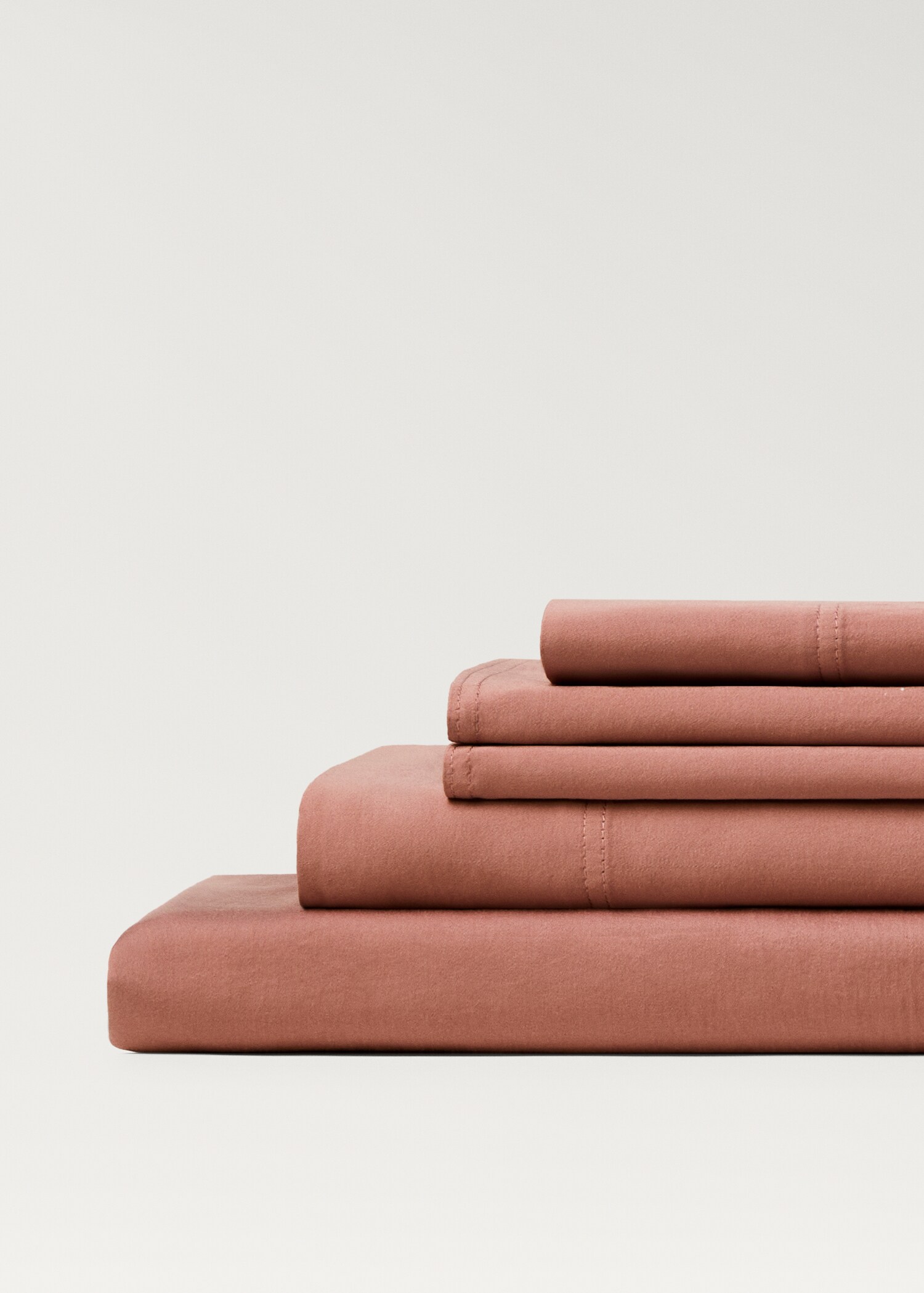 Washed cotton satin fitted sheet King bed - Details of the article 3