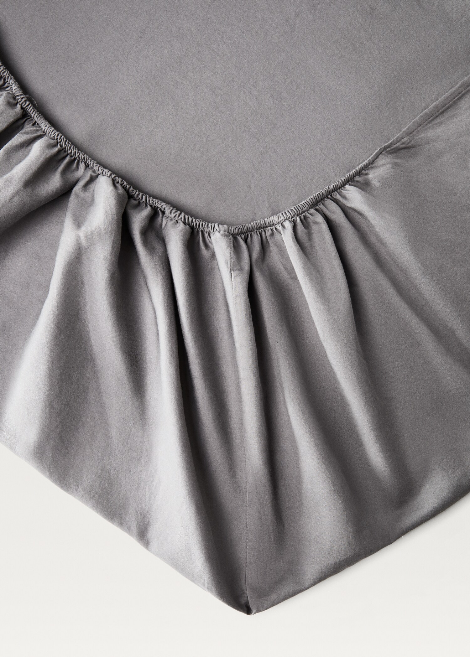 Washed cotton satin fitted sheet King bed - Details of the article 1