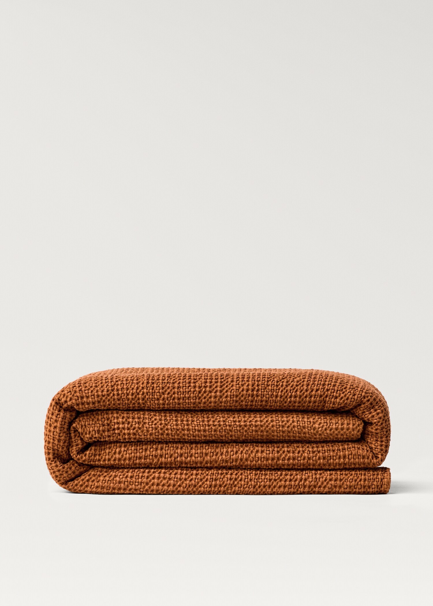 Garment-dyed waffle cotton bedspread for 130/150 cm bed - Article without model